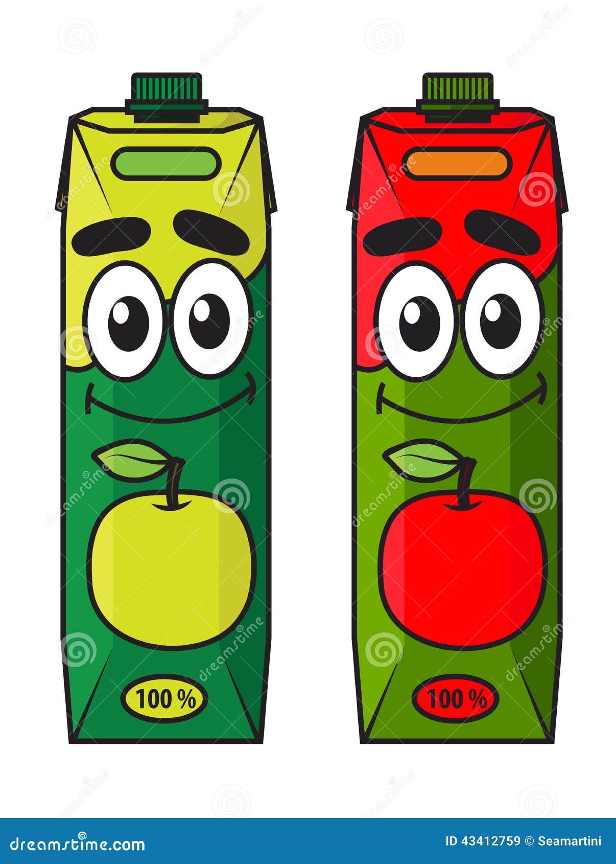 Cartoon Apple Juice Package Stock Vector Illustration of icon, packaging 43412759