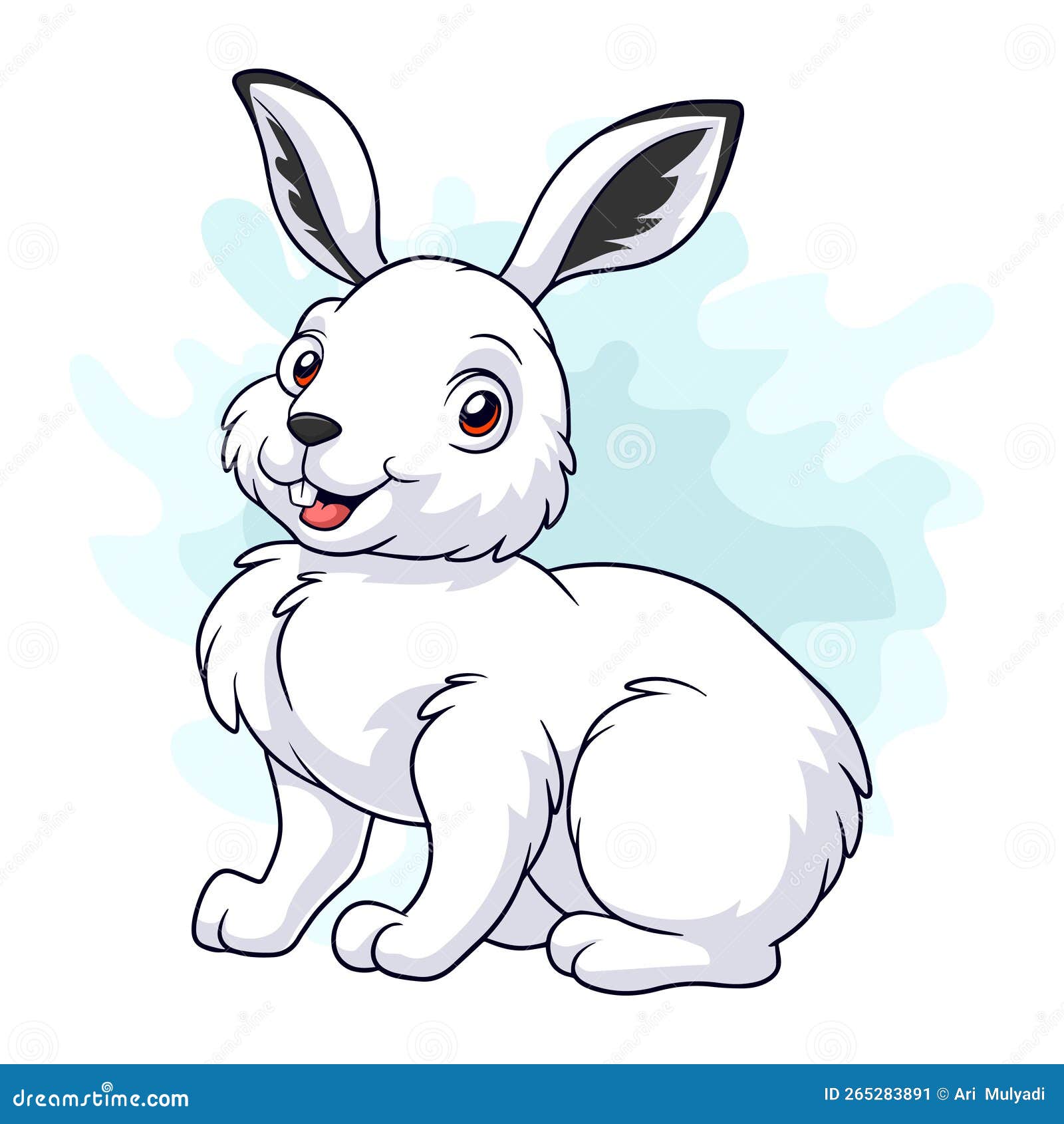 Cartoon Arctic Rabbit on White Background Stock Vector - Illustration ...