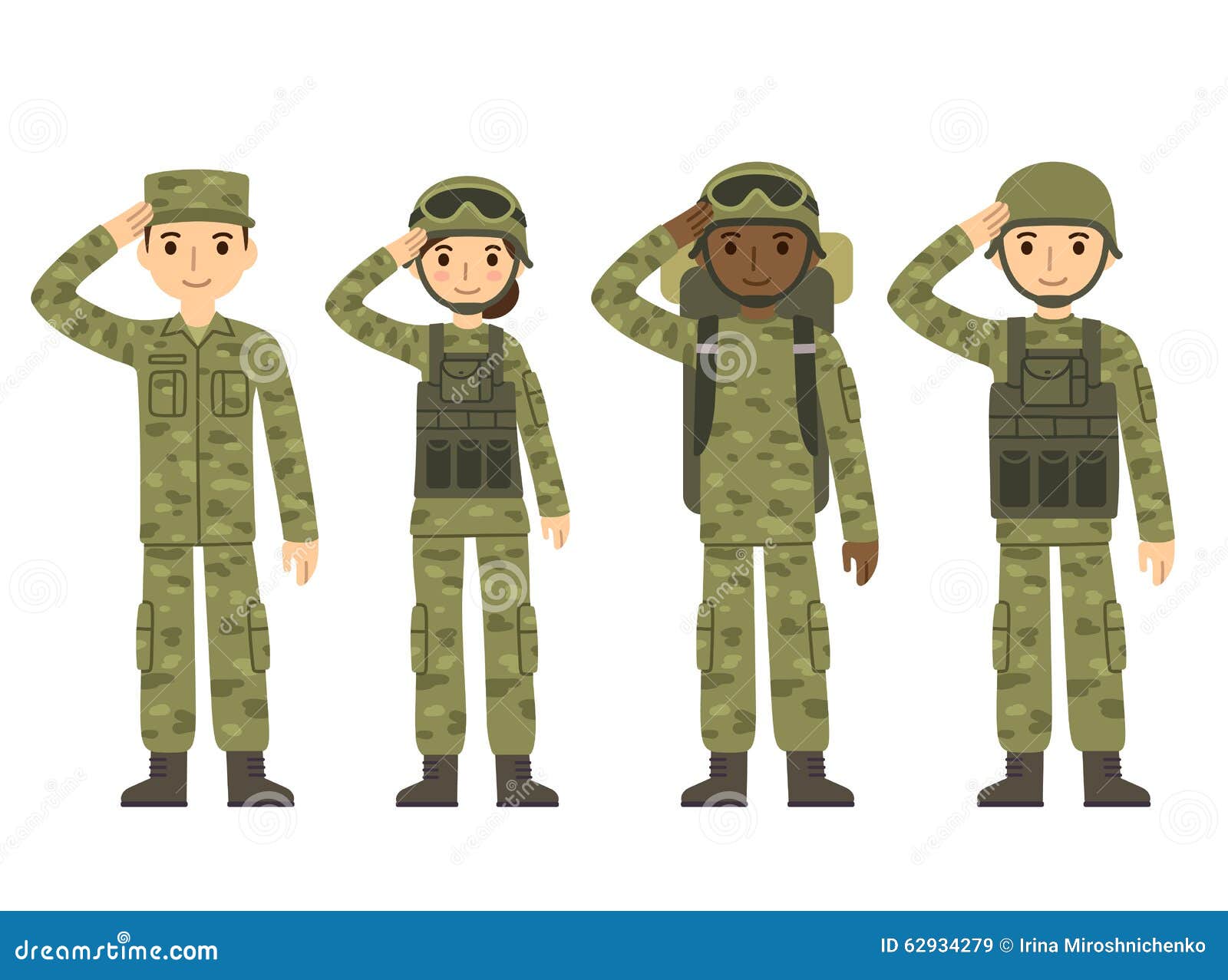 cartoon army people