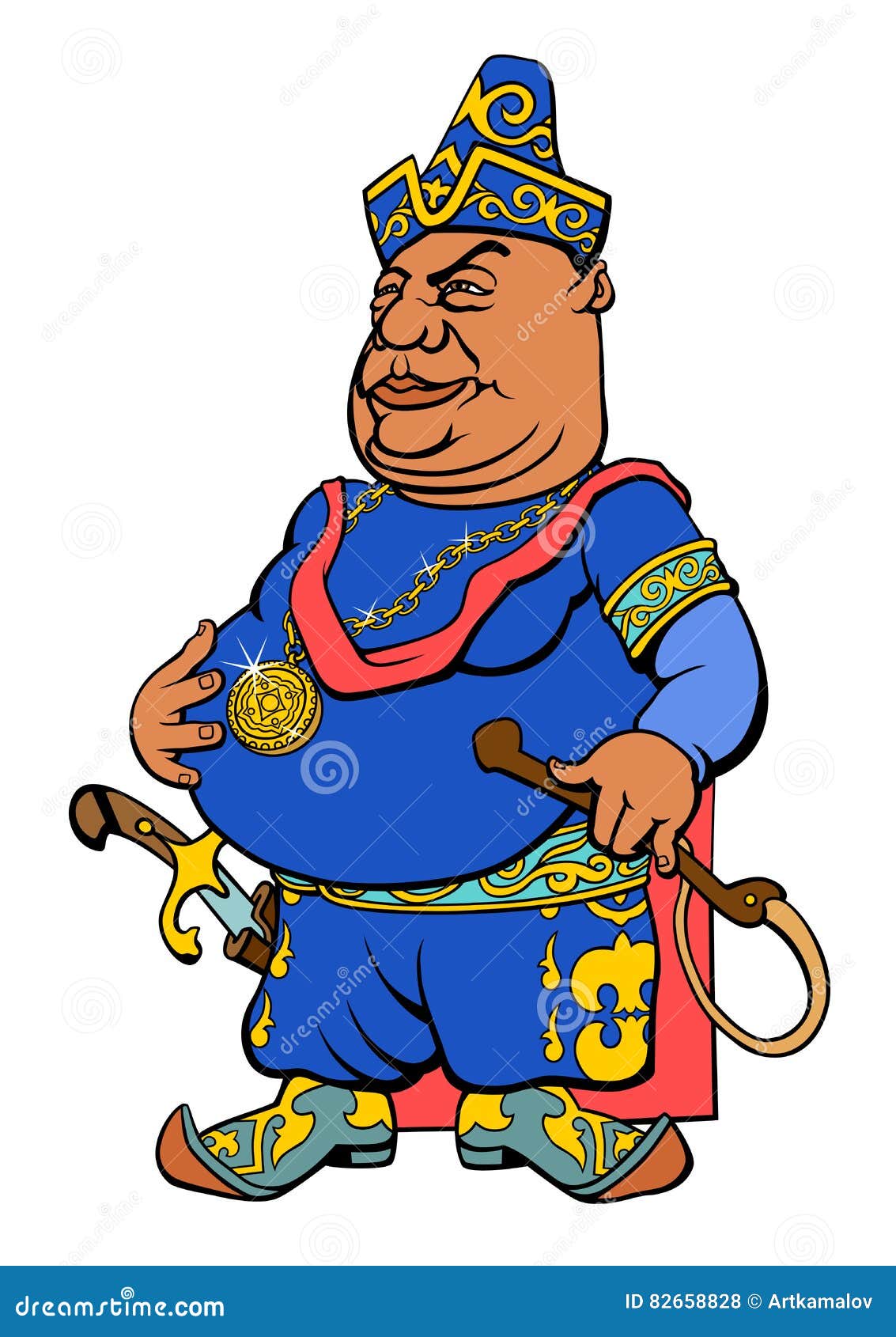 Cartoon Asian Sultan. stock illustration. Illustration of royal - 82658828