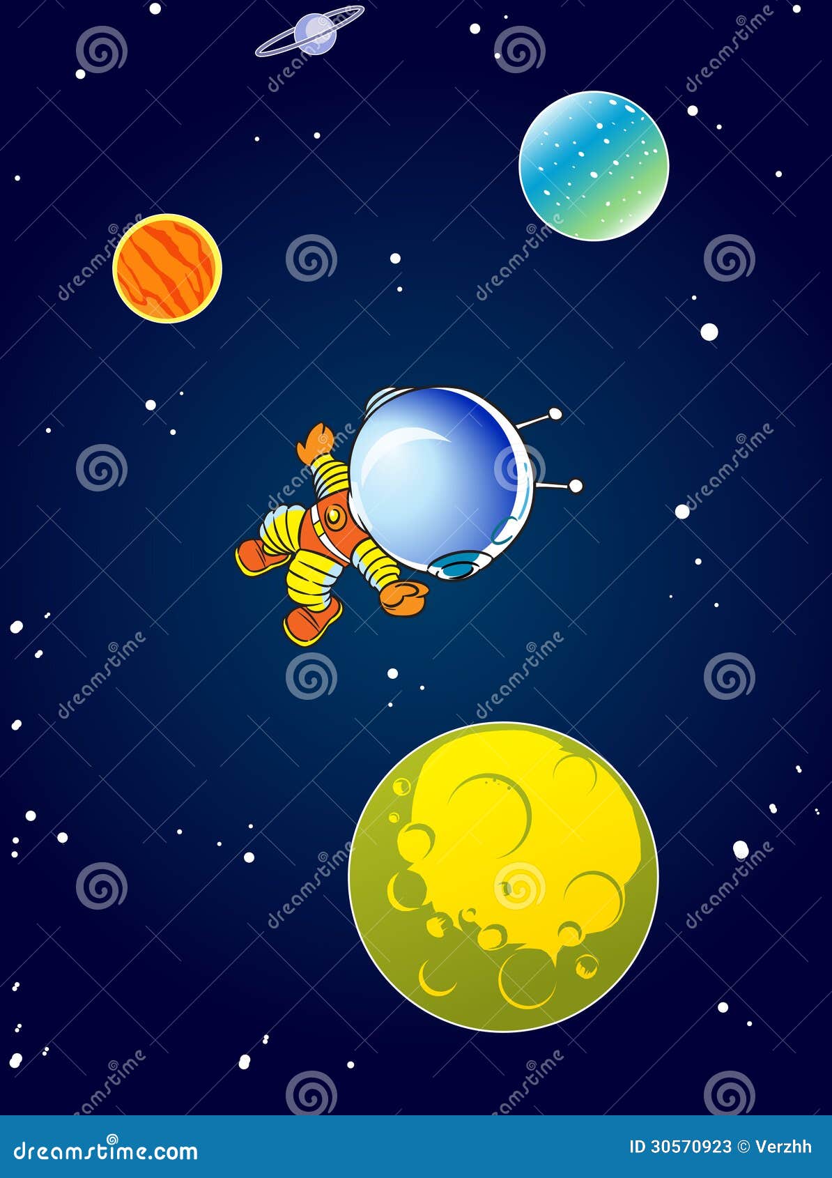 Cartoon astronaut stock vector. Illustration of stratosphere - 30570923