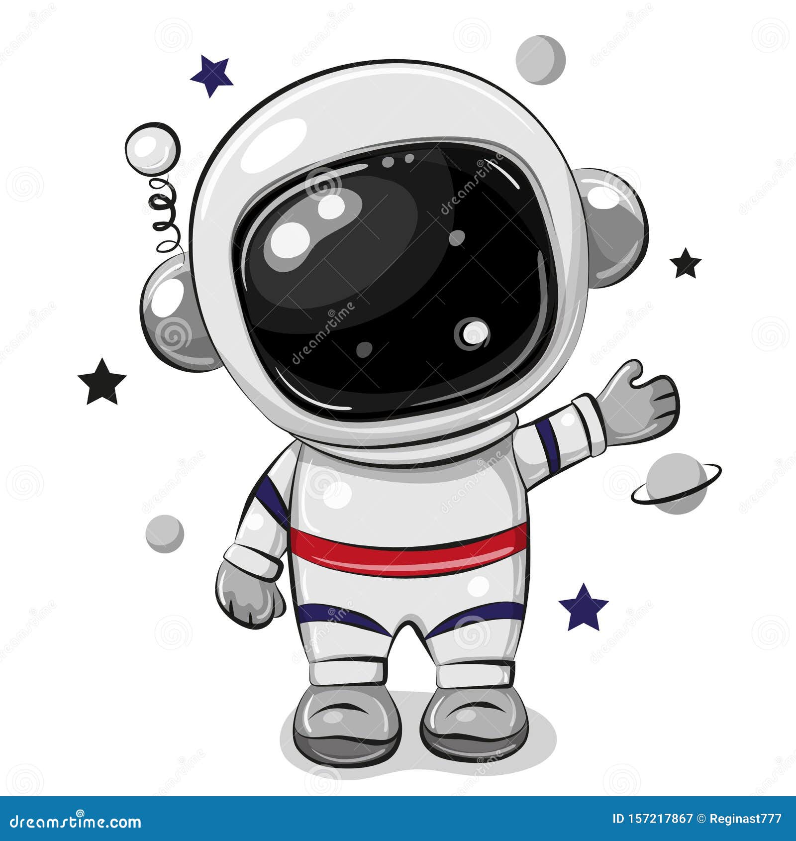 cartoon astronaut  on a white background