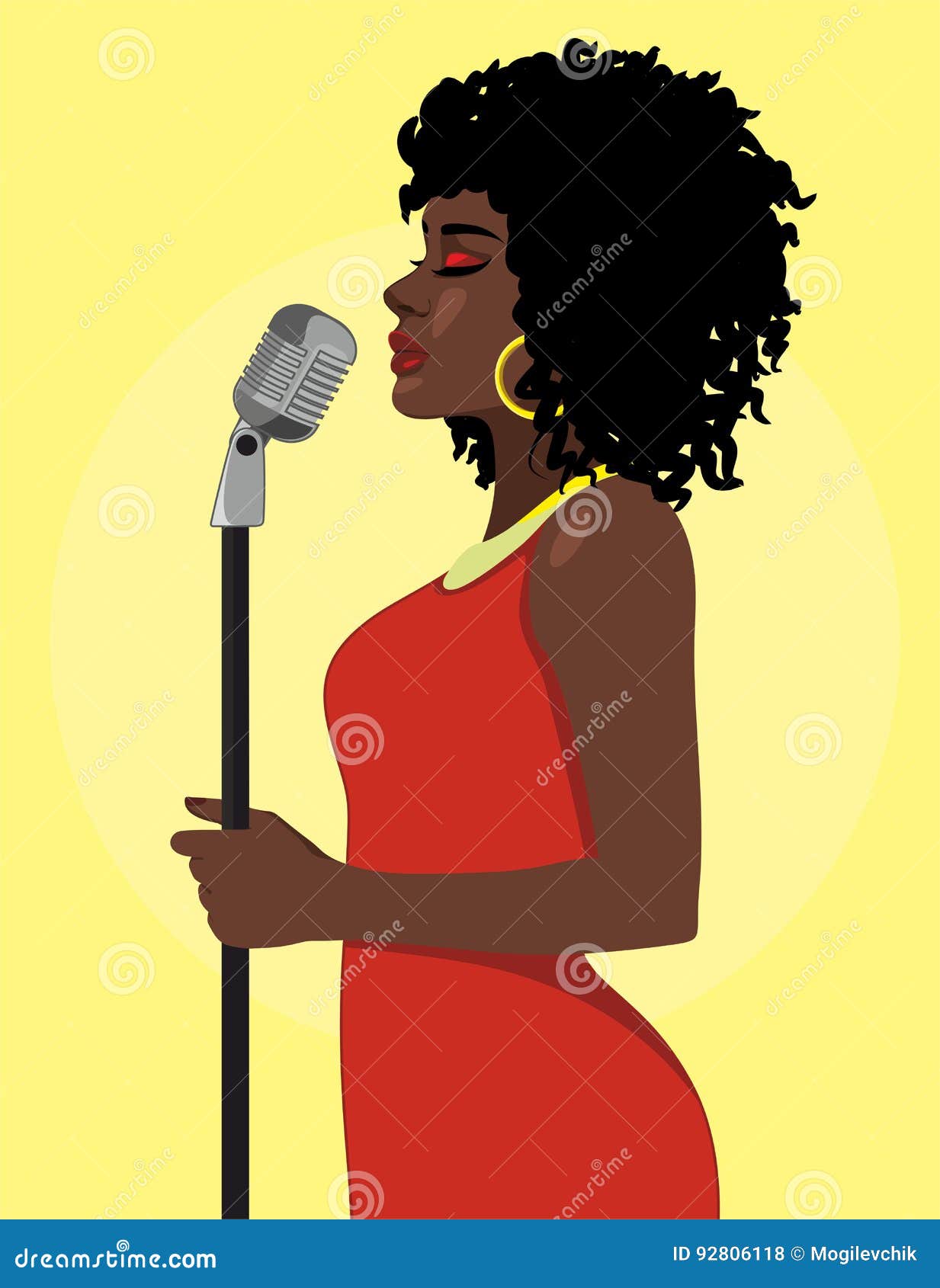 cartoon singer with microphone