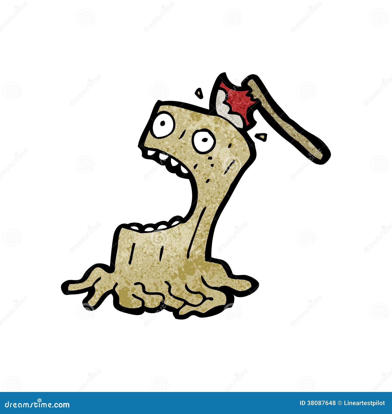 Cartoon Axe in Screaming Tree Stump Stock Vector Illustration of