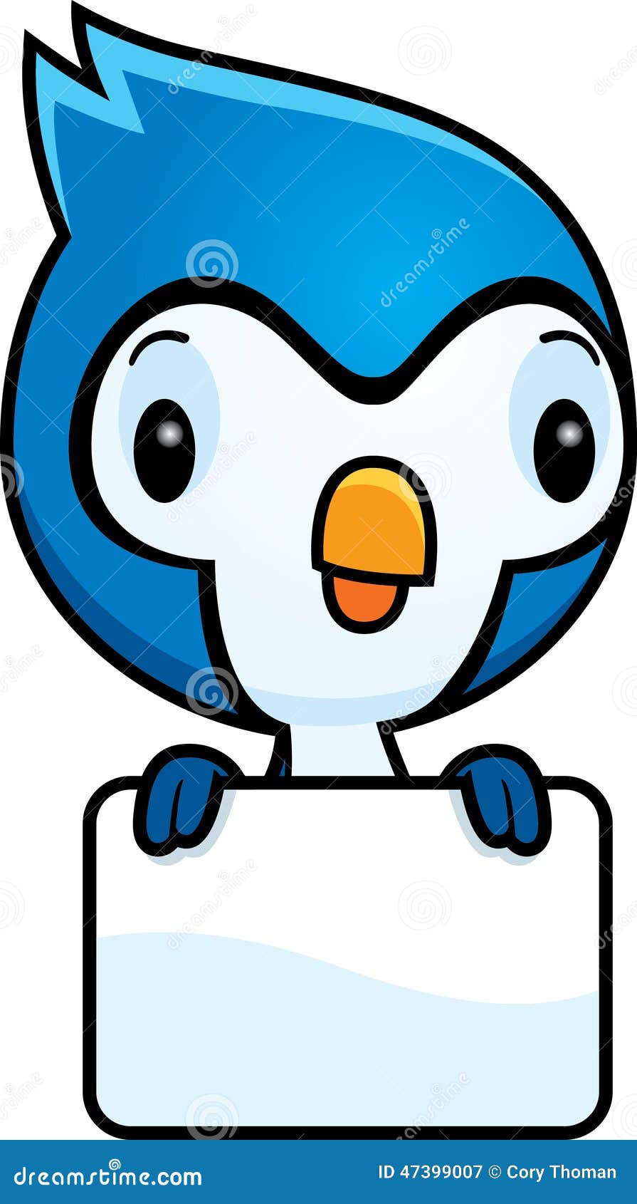 cartoon cute blue jay