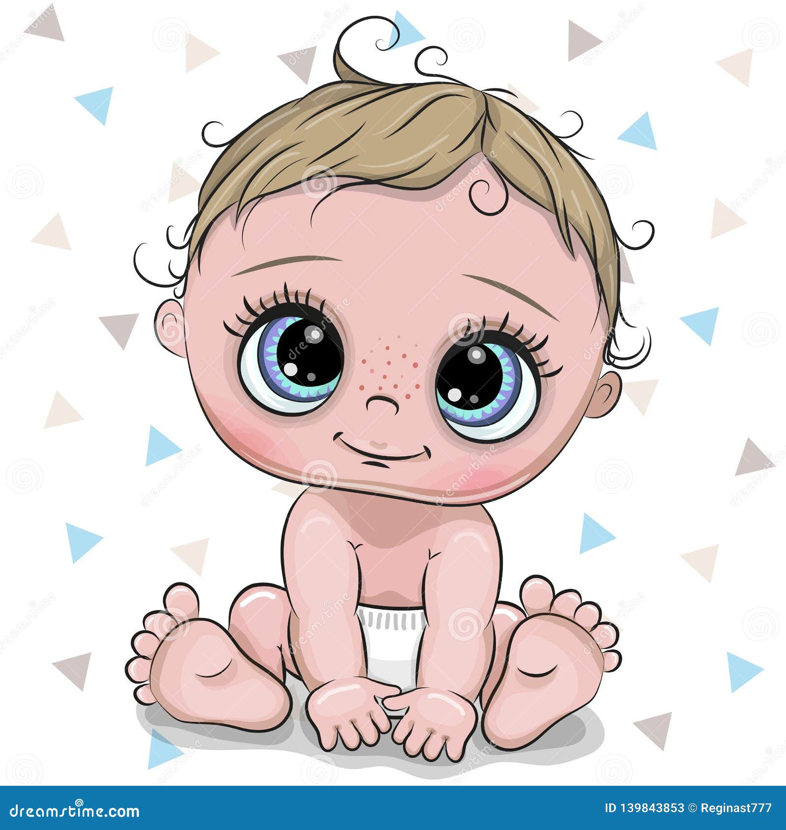 Cartoon Baby Boy Isolated On A White Background Stock Vector - Illustration  Of Cute, Lovely: 139843853