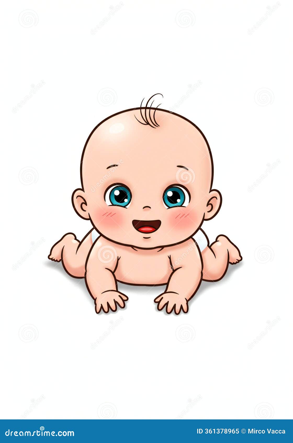 Caricatura Del Bebé Gateando Alegremente Stock de ilustración - Ilustración  de bebé, generativo: 361378965, image size:1120x1690