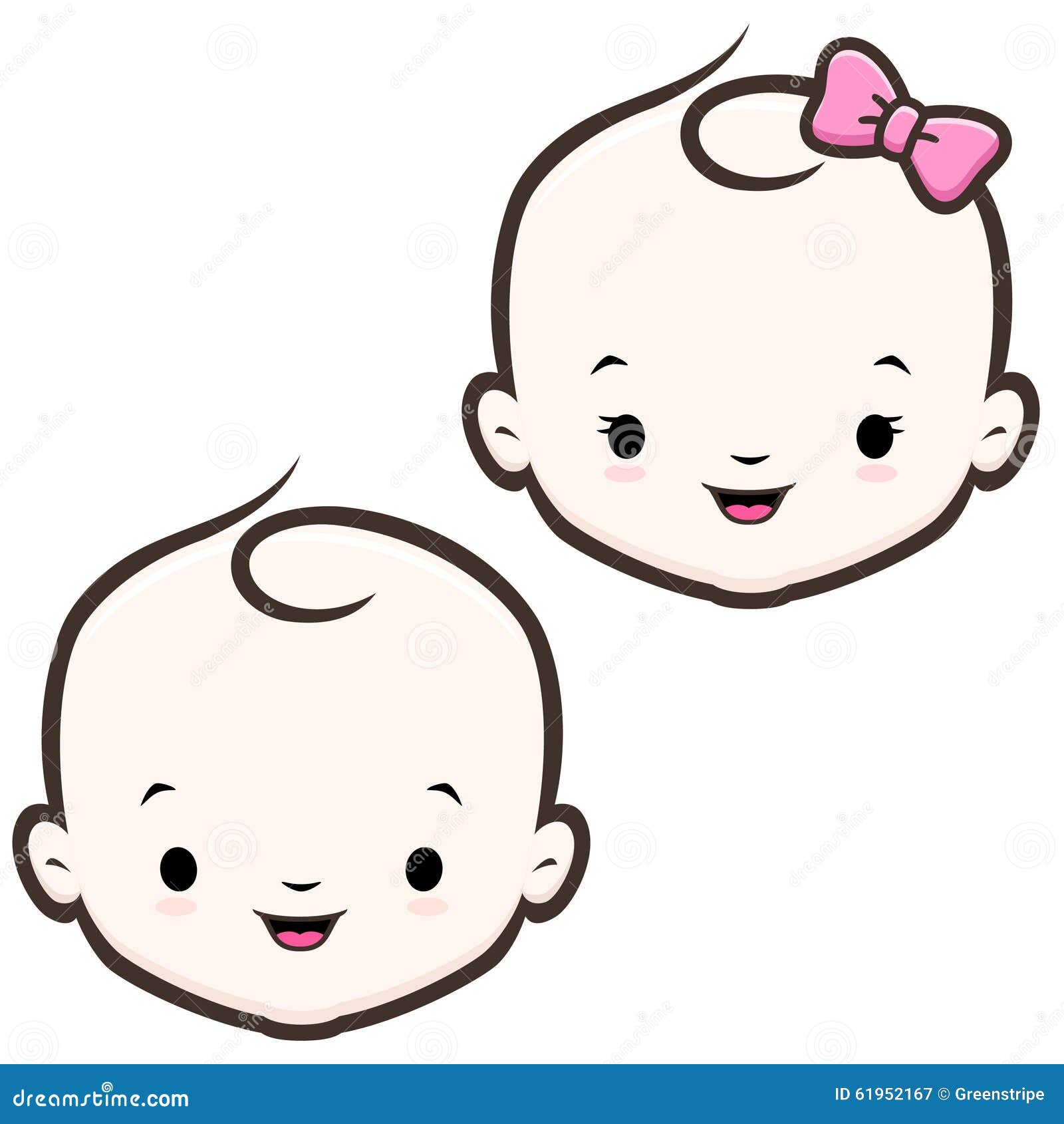 Cartoon Baby Face stock vector. Illustration of smile - 61952167