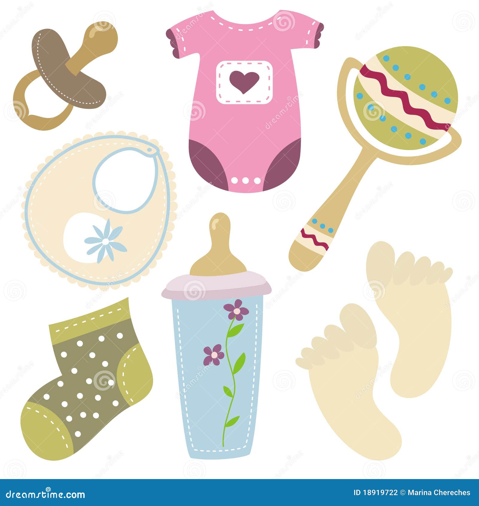 cartoon baby stuff icons