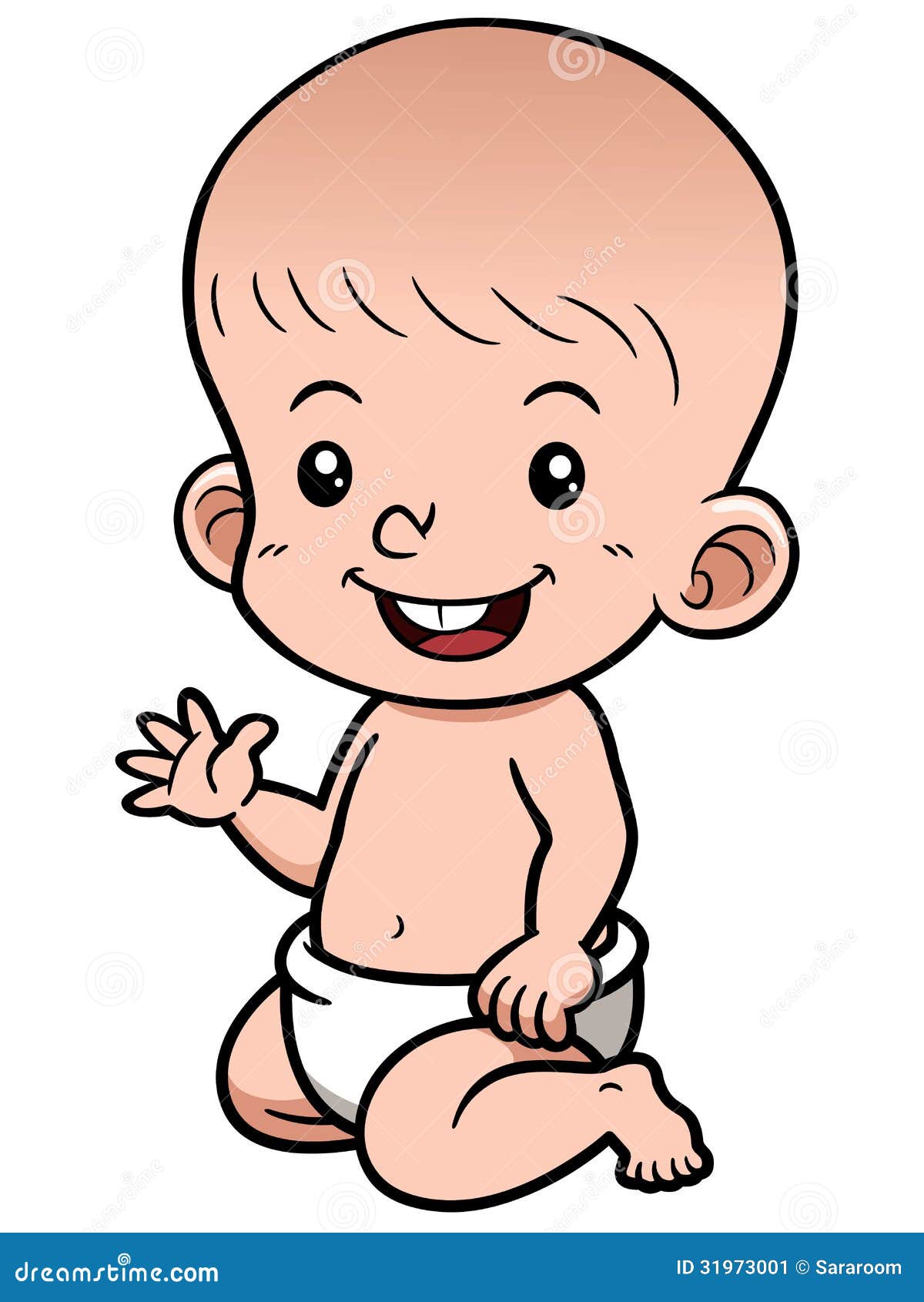 Cartoon baby stock vector. Illustration of sits, baby - 31973001