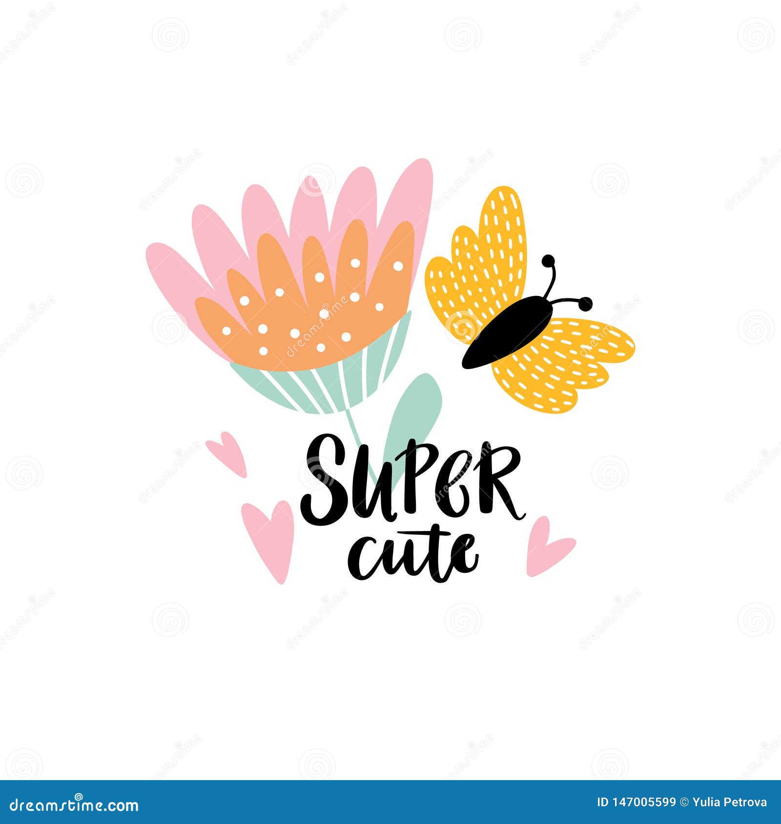 Cartoon Background Butterfly and Text Stock Vector - Illustration ...
