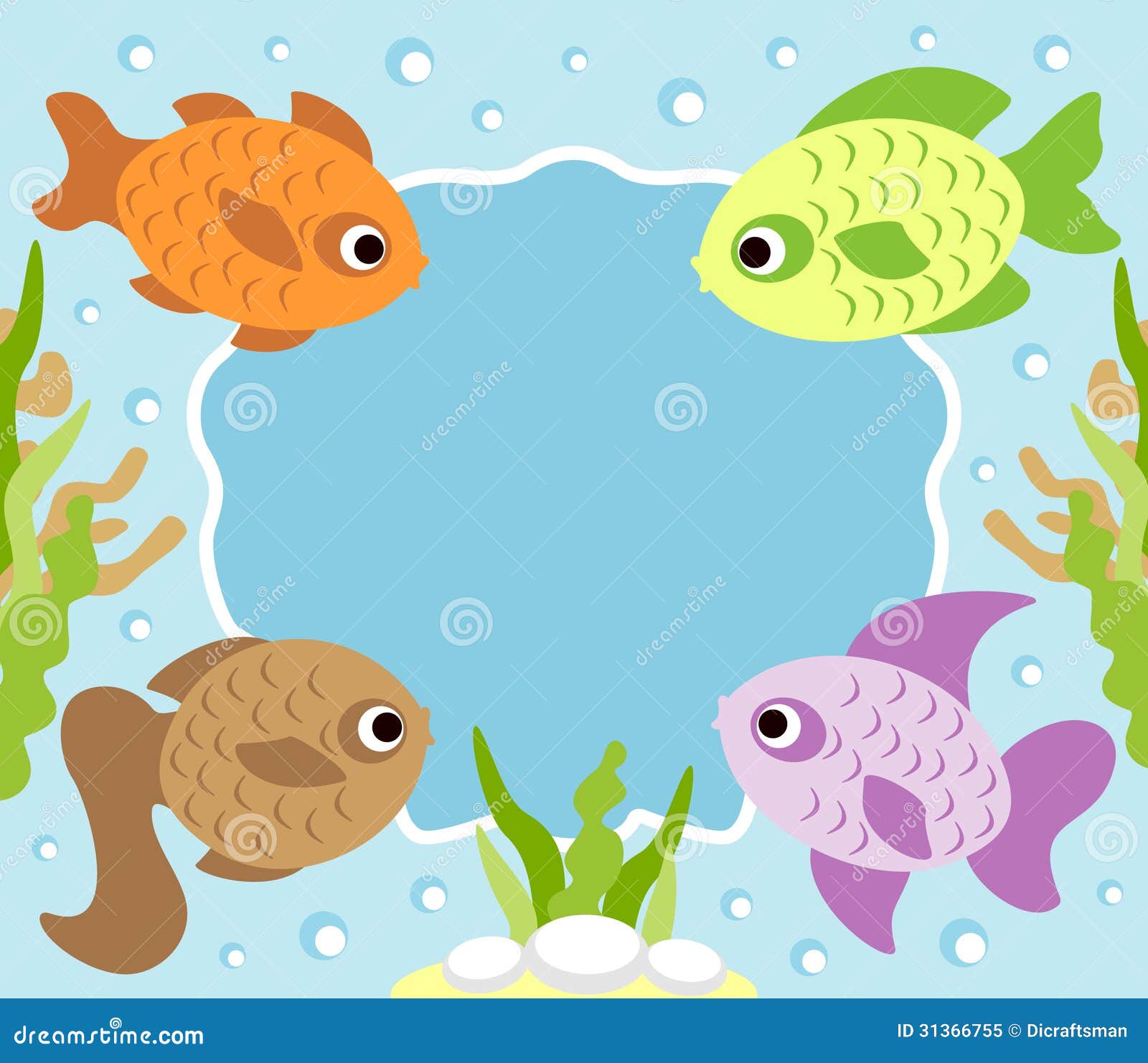 Cartoon Background With Fish Stock Vector Illustration 31366755