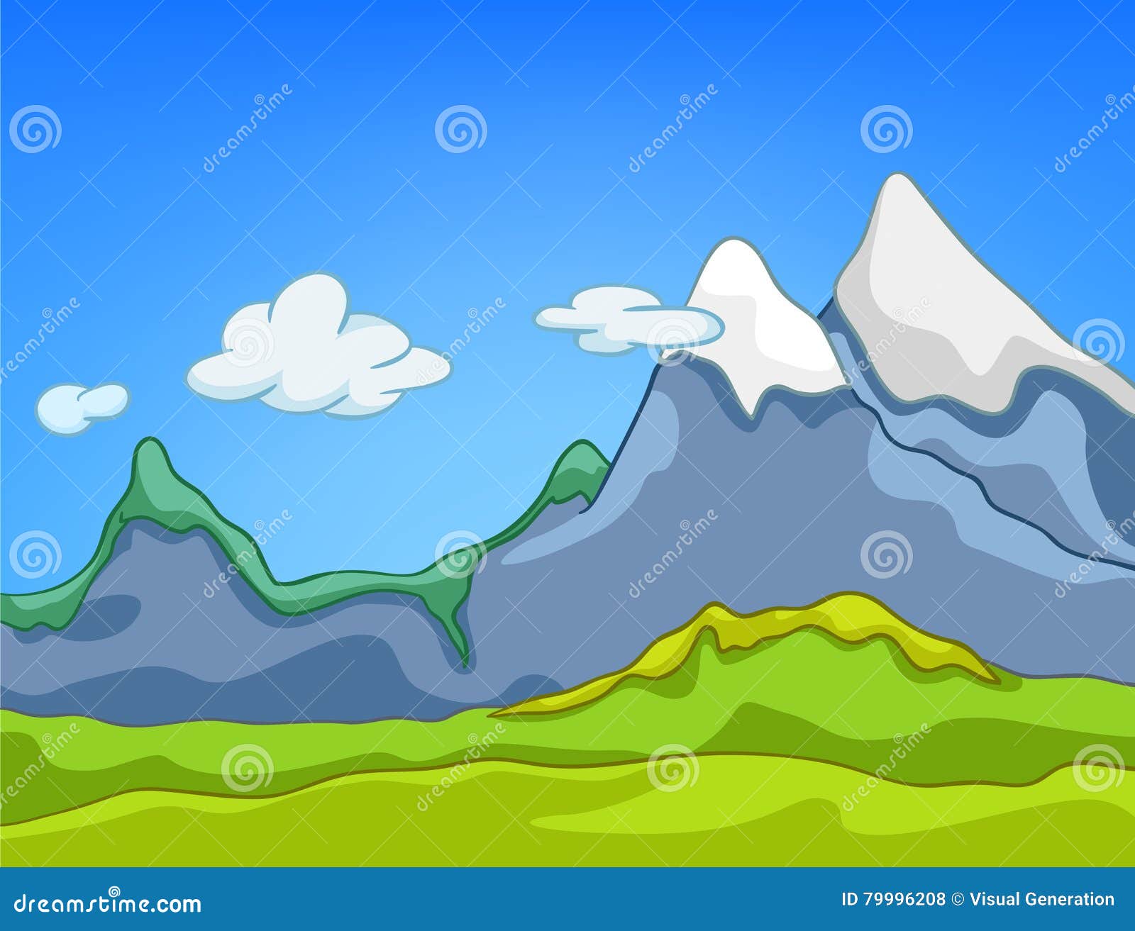 Cartoon Background of Mountain Landscape. Stock Illustration - Illustration  of peak, mountains: 79996208
