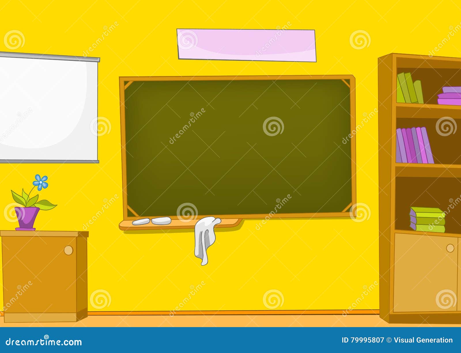 cartoon background of schoolroom.