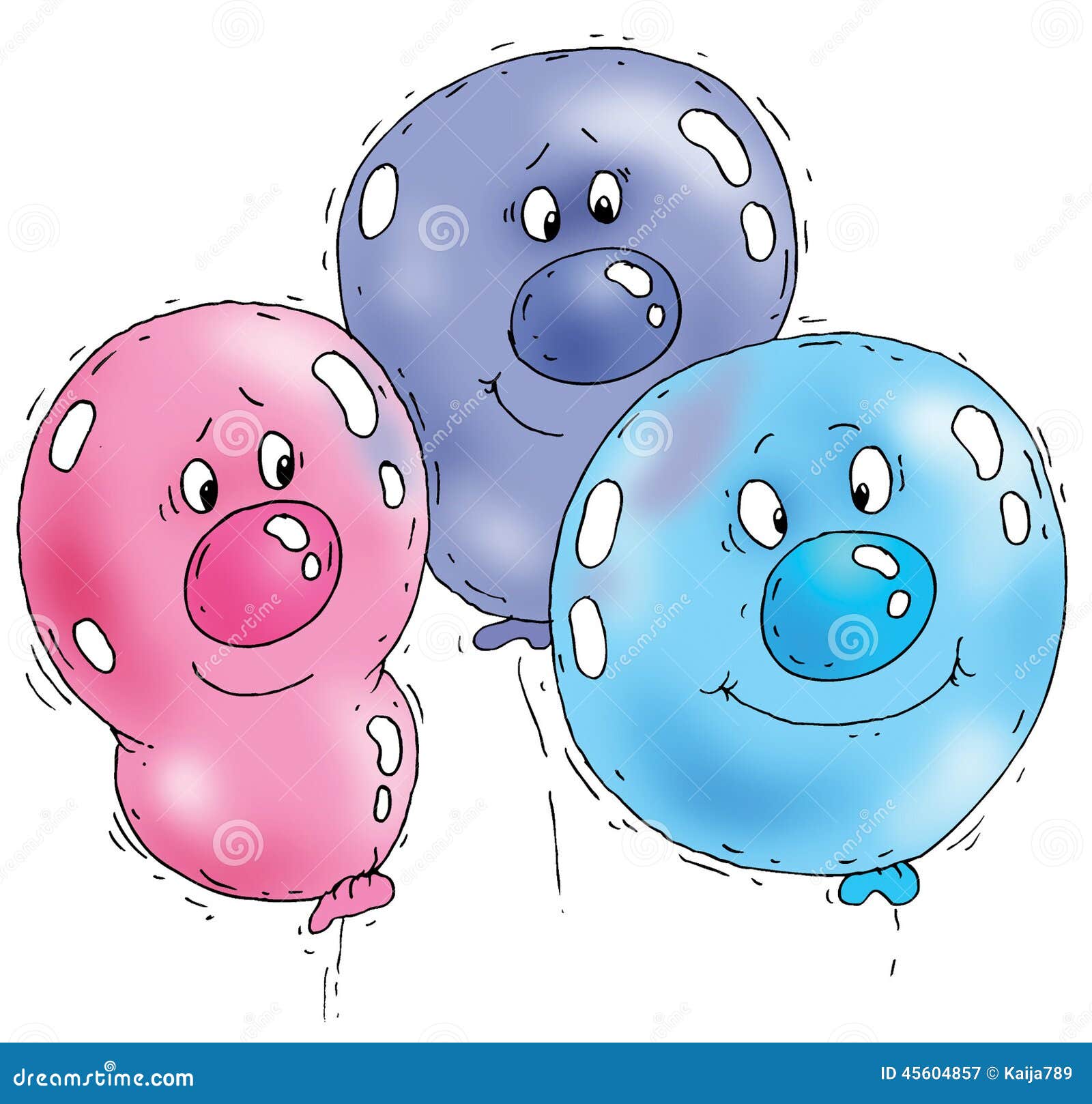 Cartoon Balloon Faces stock illustration. Illustration of bright - 45604857