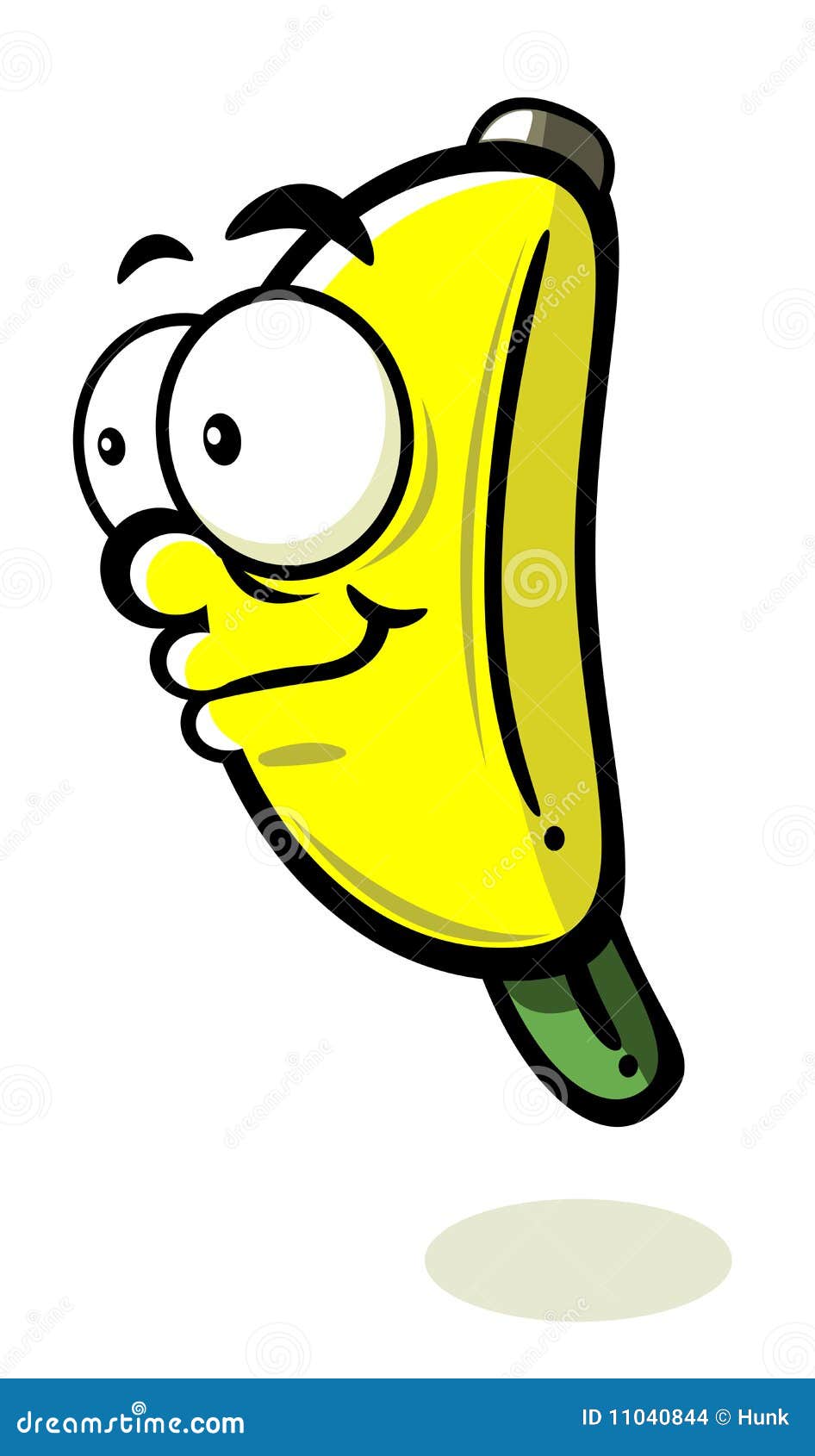 Cartoon Banana With Big Eyes Vector Illustration