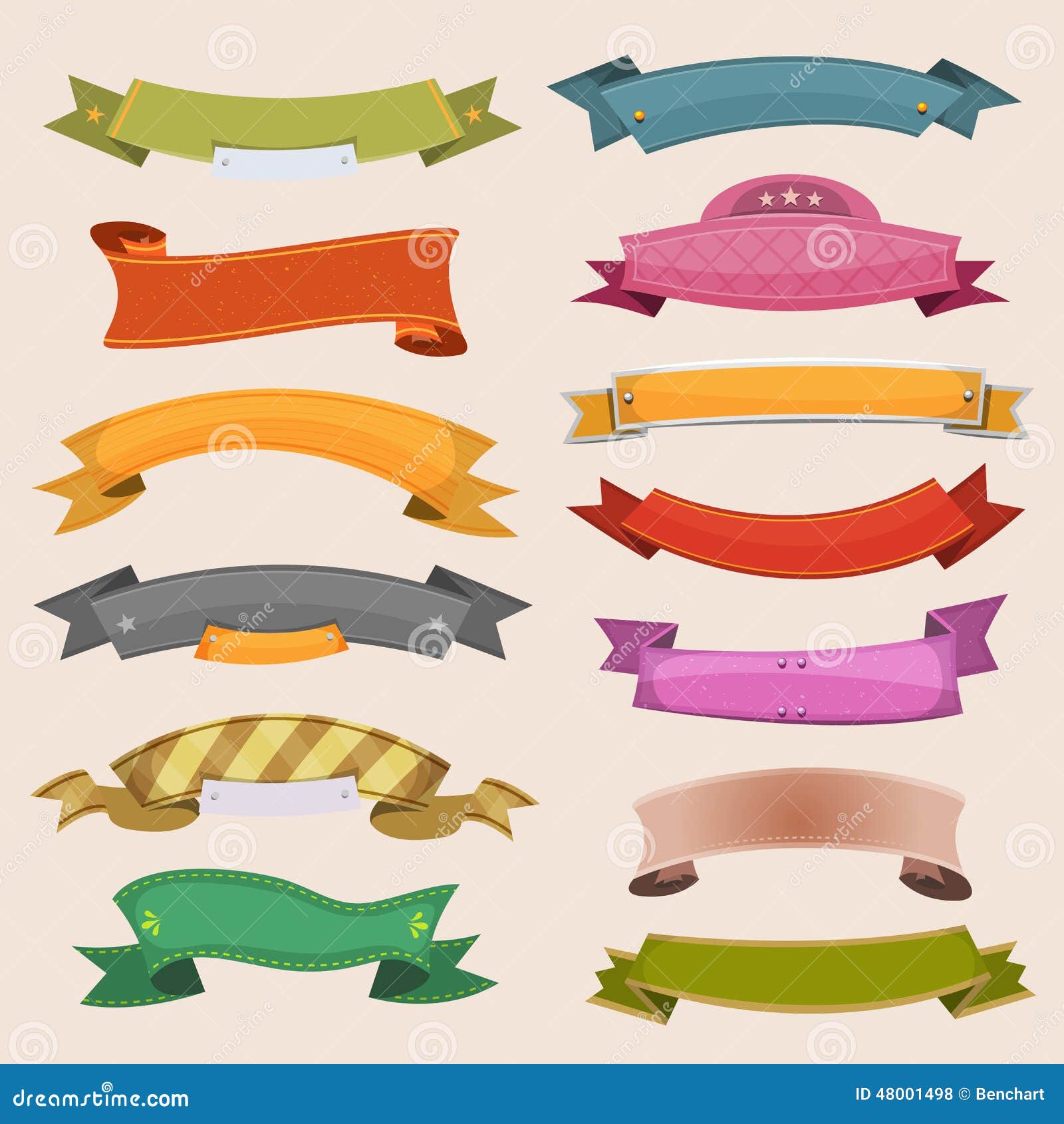 Cartoon Banners and Ribbons Stock Vector - Illustration of label