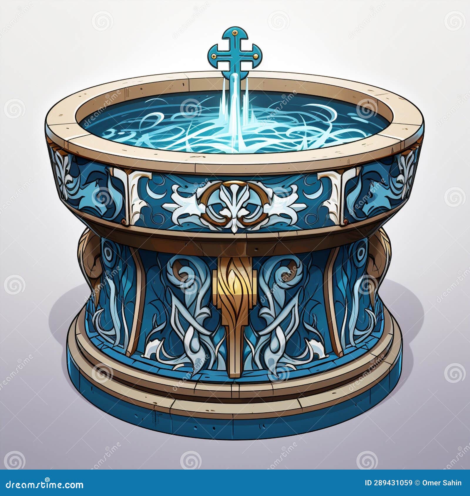 Cartoon Baptismal Font with Design and Symbolic Significance in ...