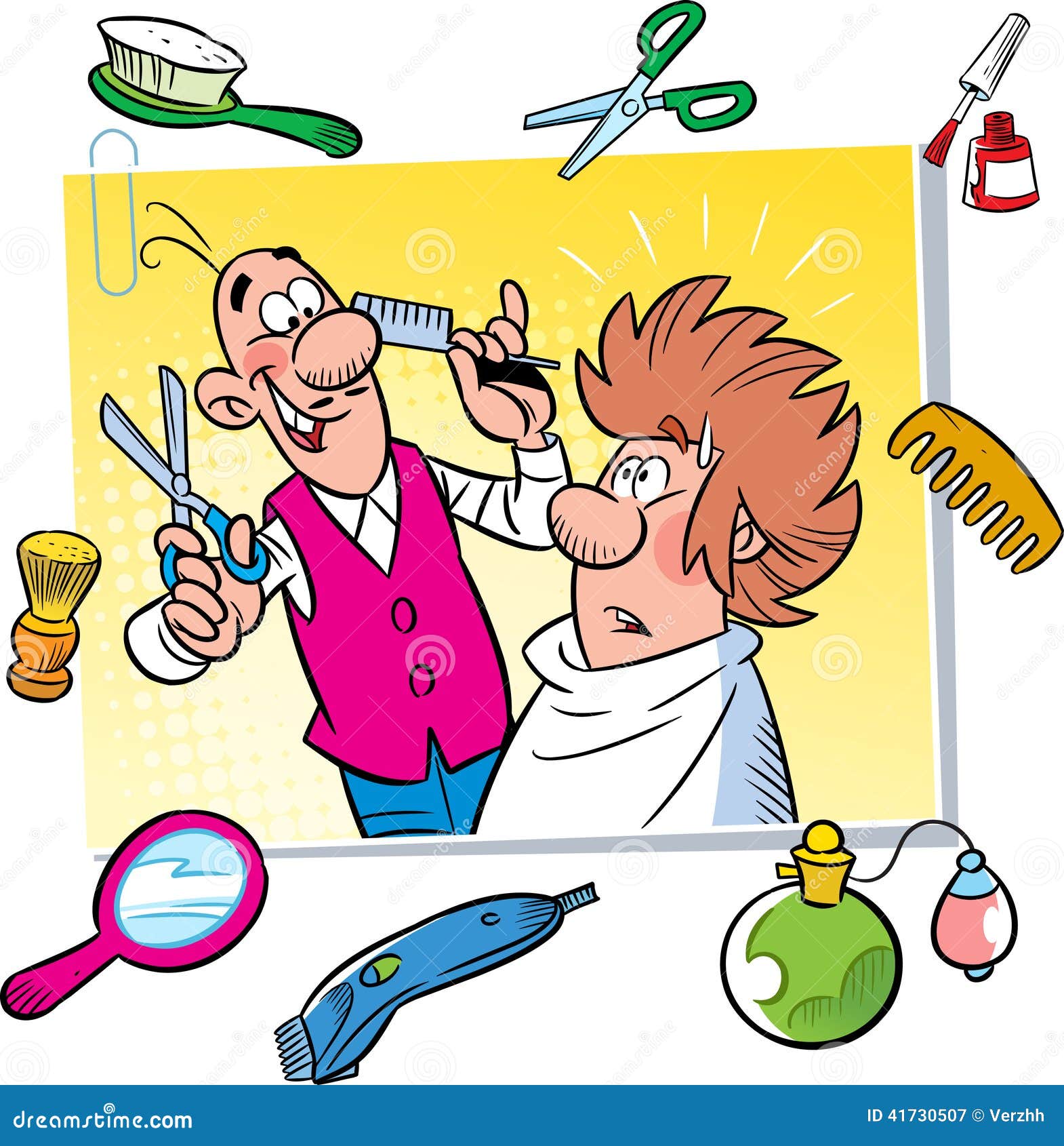 Cartoon barbershop stock vector. Illustration of barber - 41730507