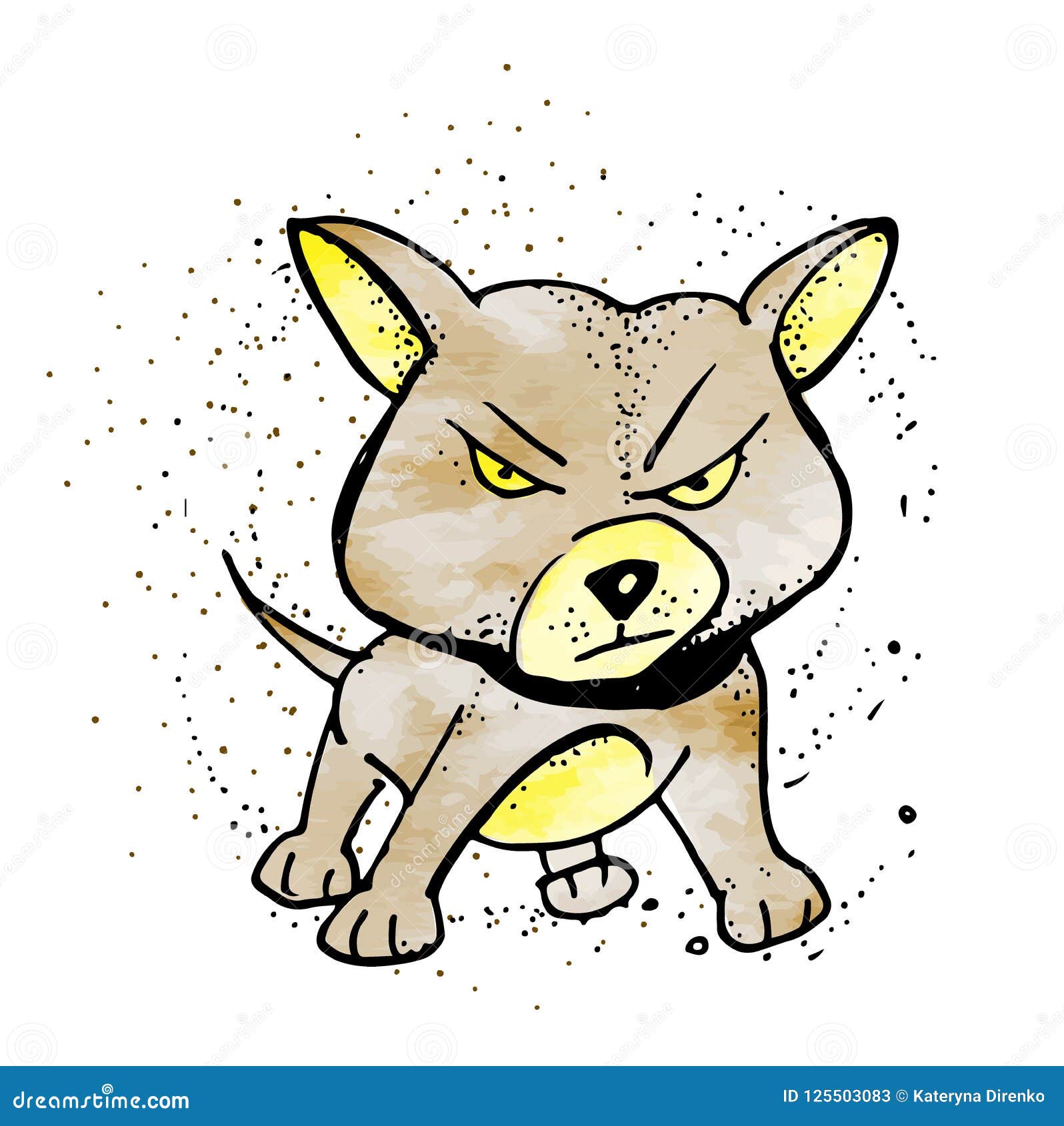 Cartoon Barking Dog. Vector Clip Art Illustration Stock