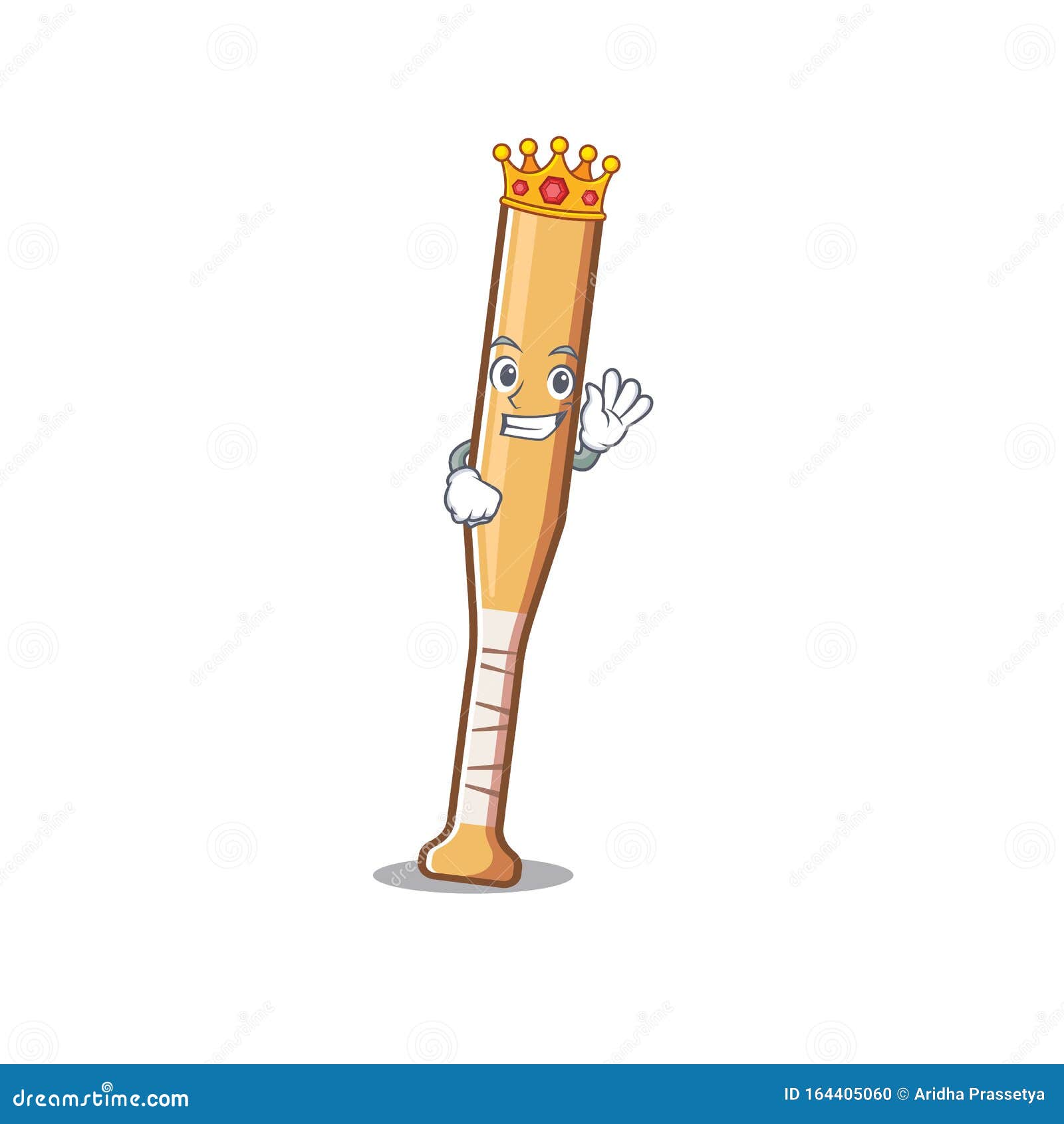 Cartoon Baseball Bat with the King Character Stock Vector