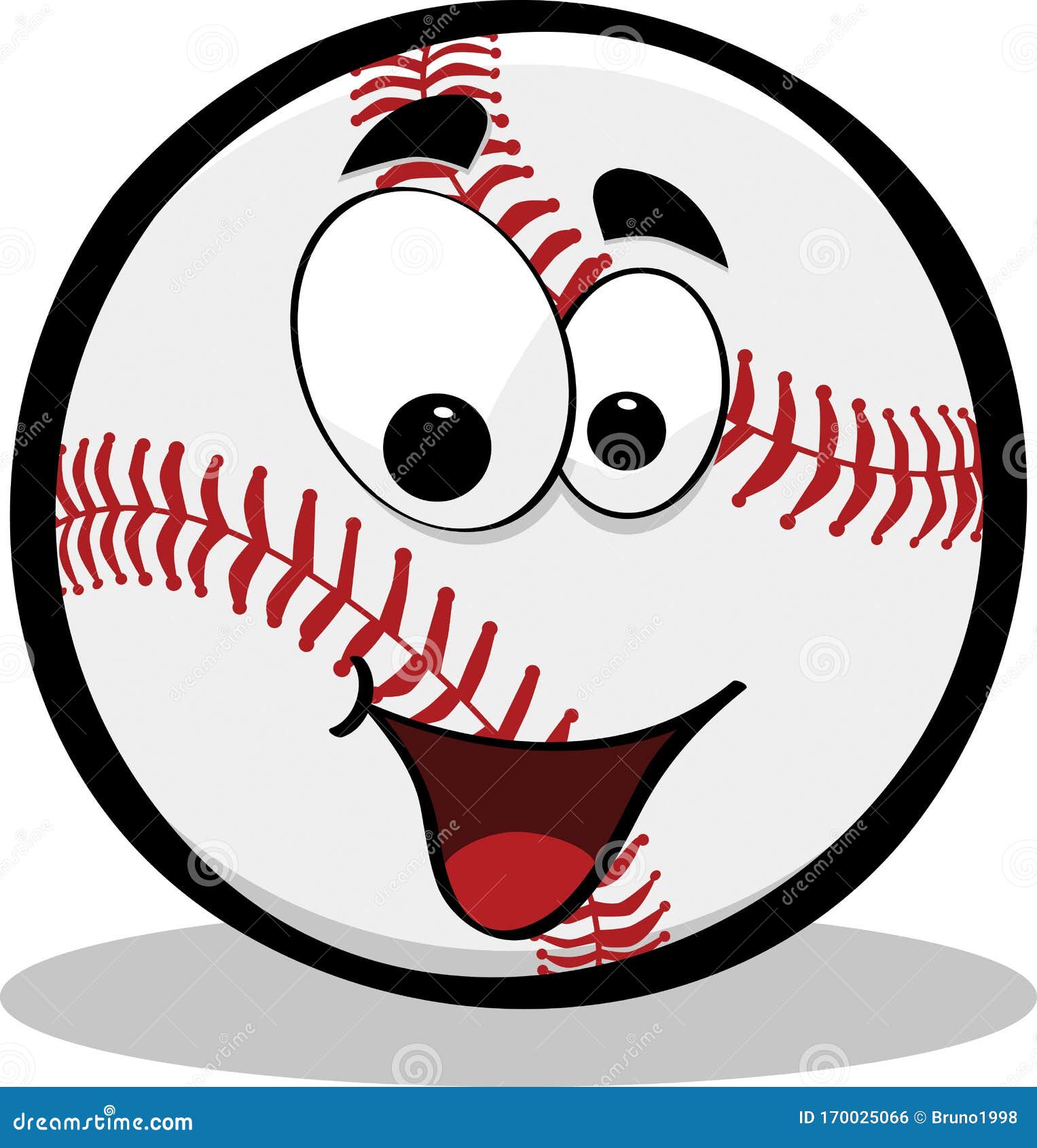 Cartoon Baseball with Happy Face Stock Vector Illustration of smiley