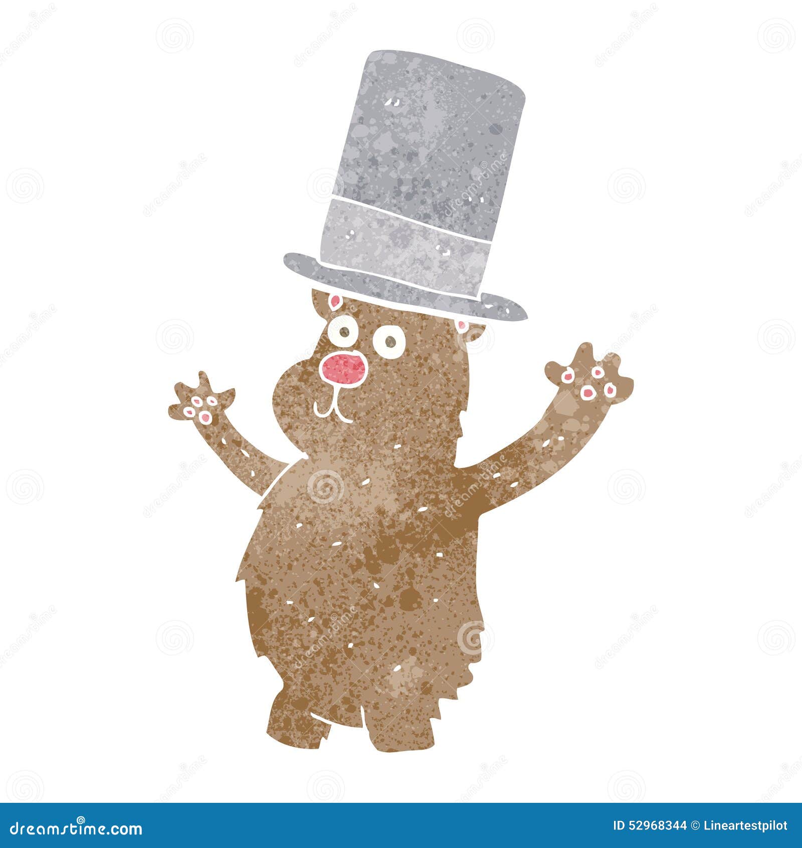 Cartoon bear in top hat stock illustration. Illustration of drawing