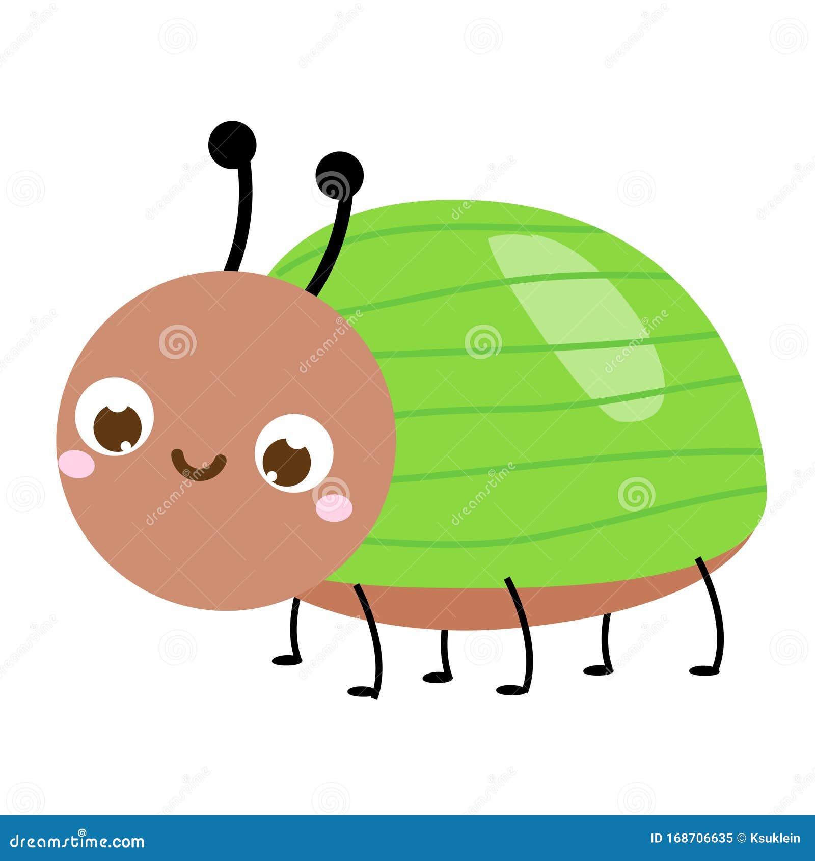 Cartoon Beetle. Cute Insect Bug Character. Vector Illustration Stock Vector  - Illustration of animals, smile: 168706635