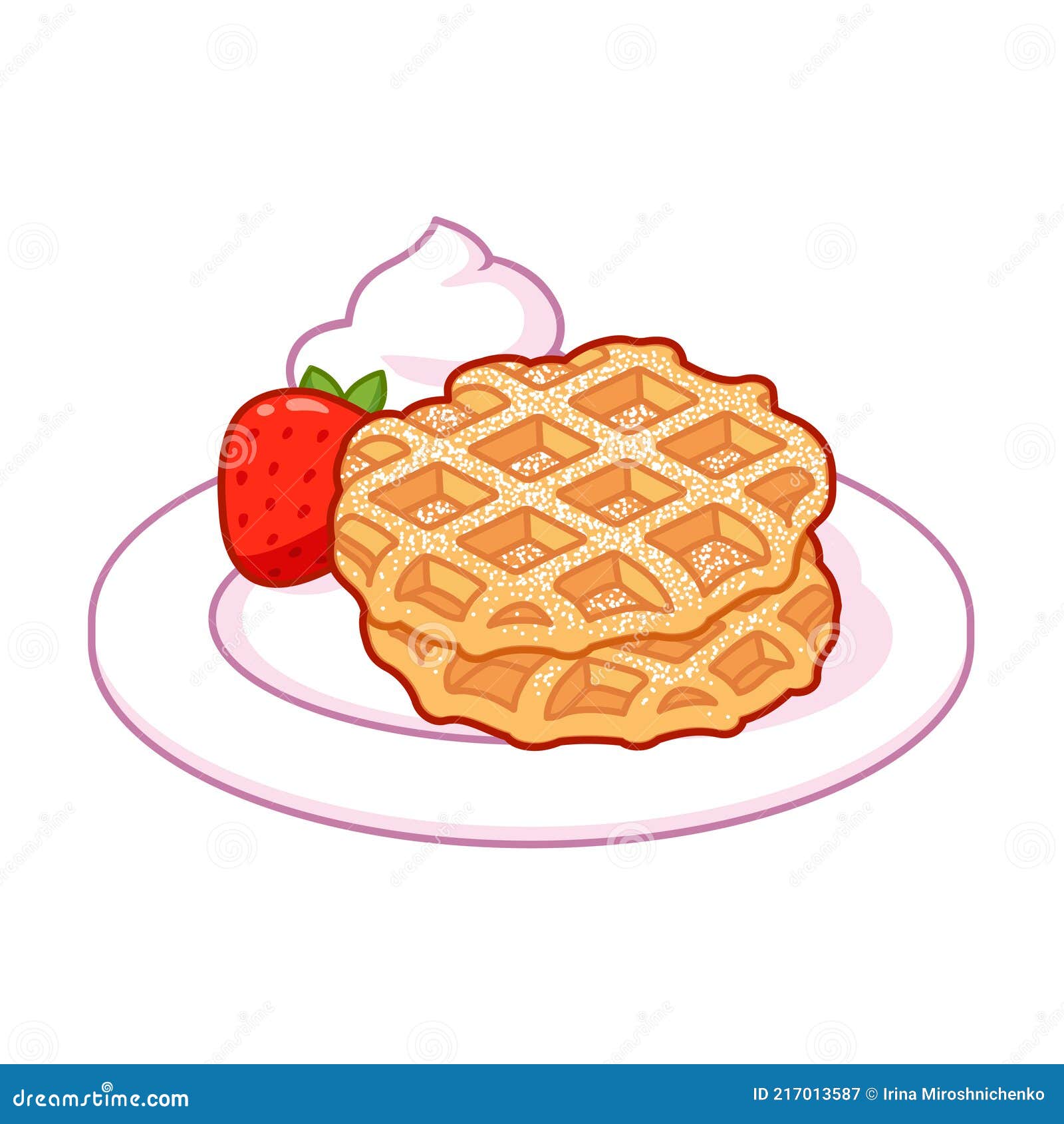 Cartoon Belgian Waffles Drawing Stock Vector Illustration Of Traditional Liege