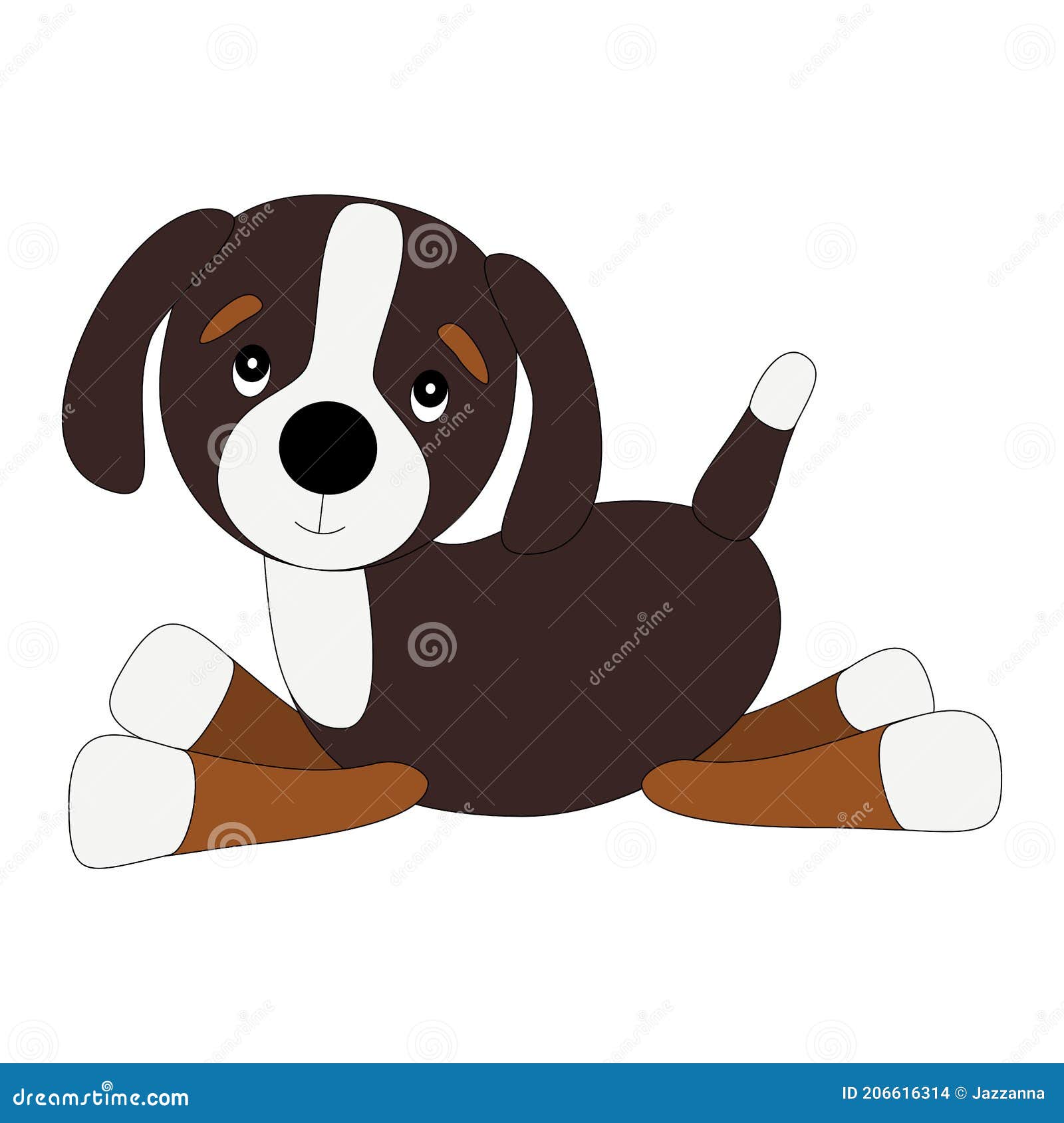Cartoon Bernese Mountain Dog Puppy Stock Vector - Illustration of happy