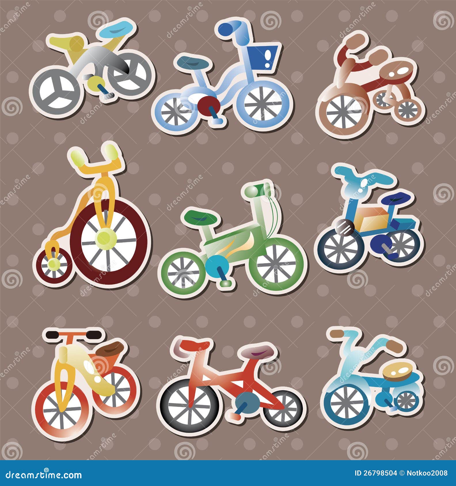 Cartoon Bicycle stickers stock vector. Illustration of draw 26798504