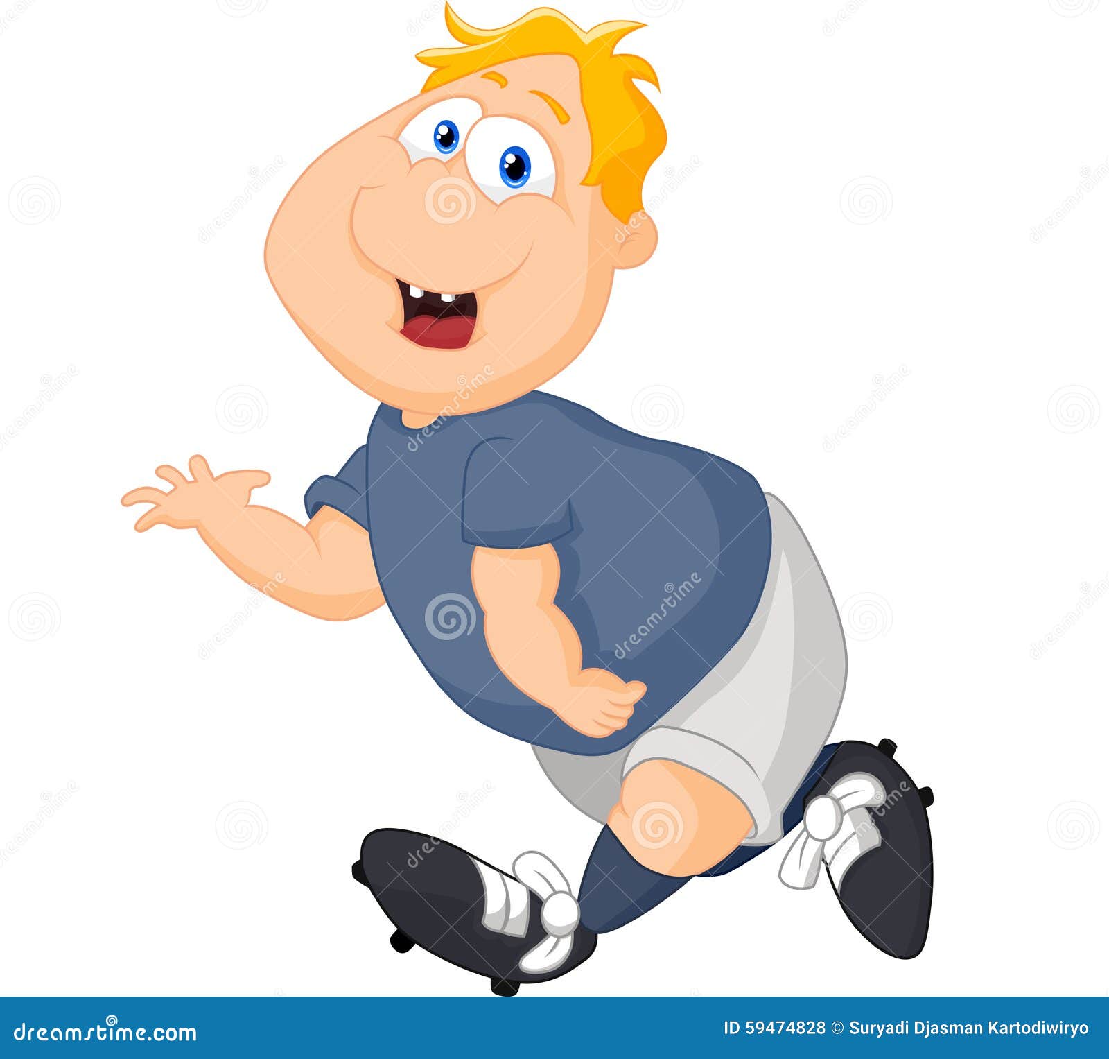 Cartoon big boy running stock vector. Illustration of runners - 59474828