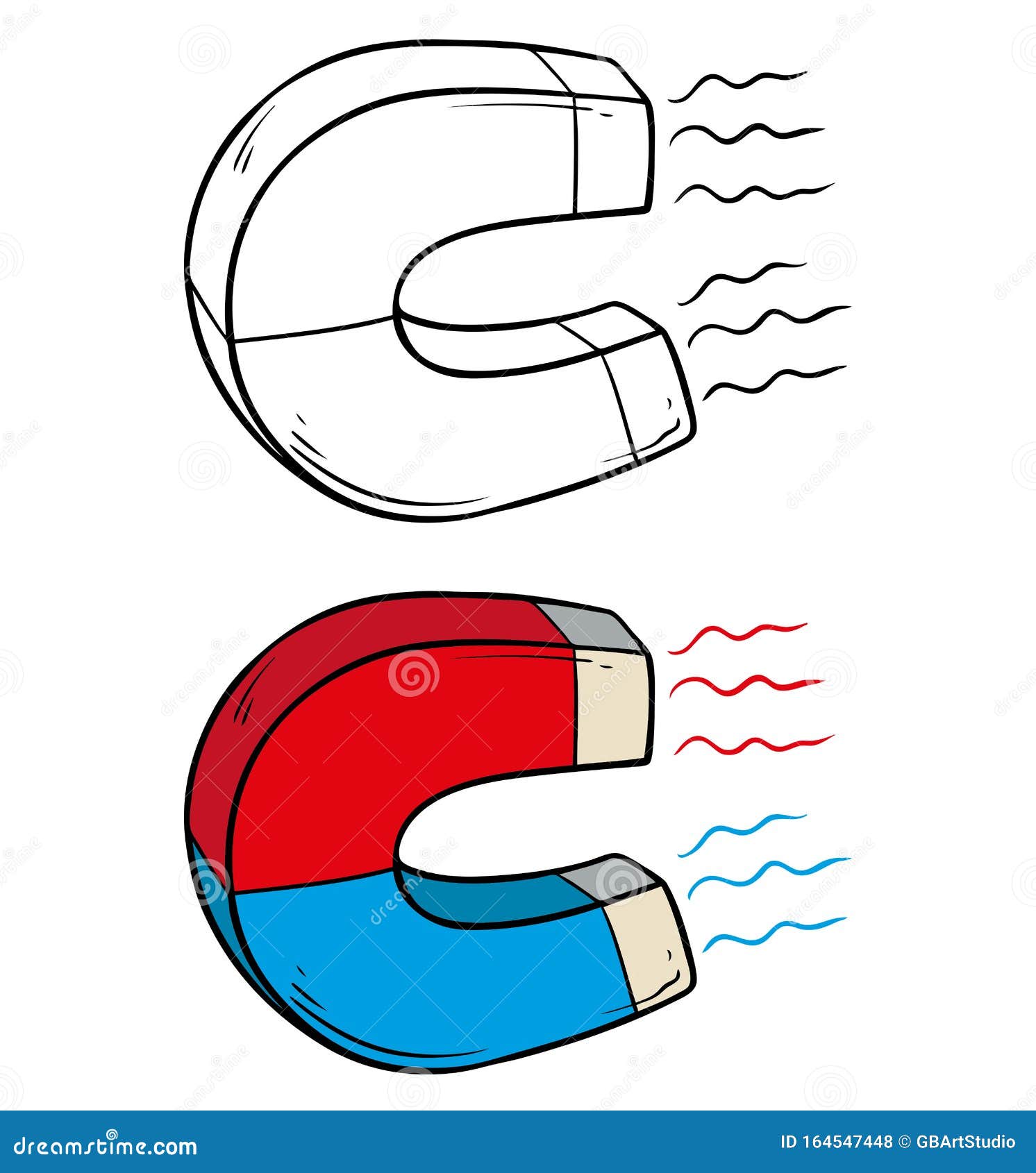 Cartoon Big Magnet Vector Icon for Coloring Stock Vector - Illustration