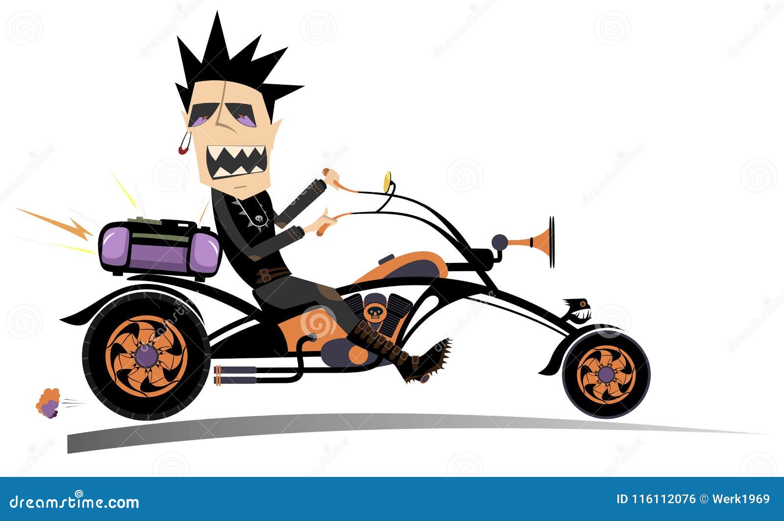 Cartoon biker man isolated stock vector. Illustration of cartoon - 116112076