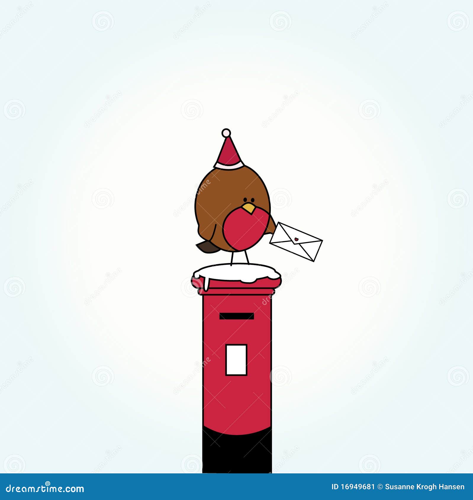 Cartoon bird on letter box stock illustration. Illustration of modern -  16949681