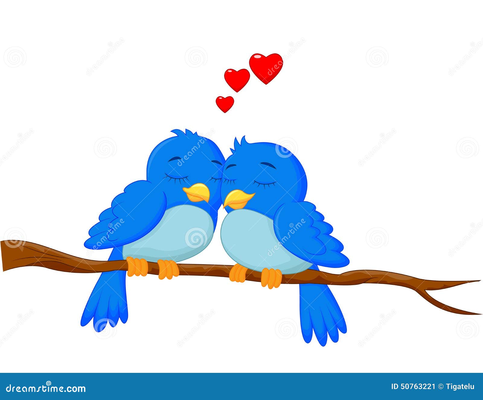 Cartoon Birds Couple in Love Stock Vector - Illustration of holiday, cute:  50763221