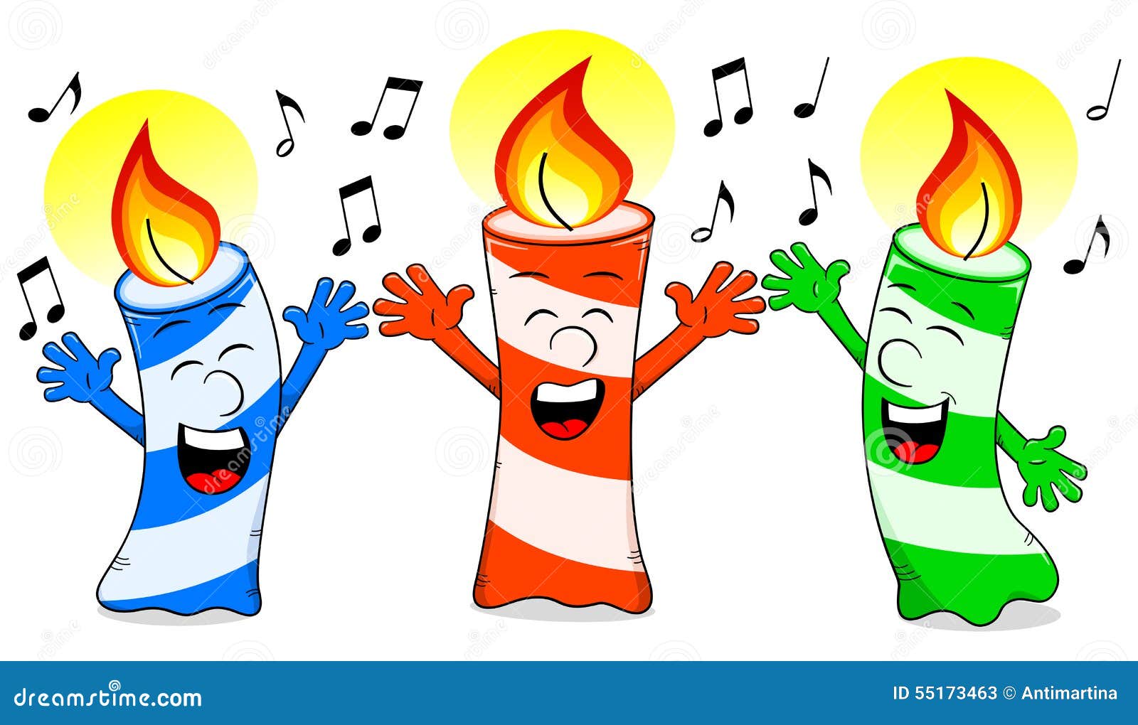 Cartoon Birthday Candles Singing a Birthday Song Stock Vector -  Illustration of note, glowing: 55173463