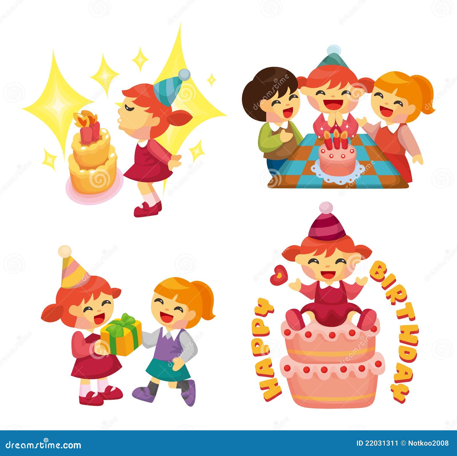  Cartoon  birthday  party  stock vector Image of happy 22031311