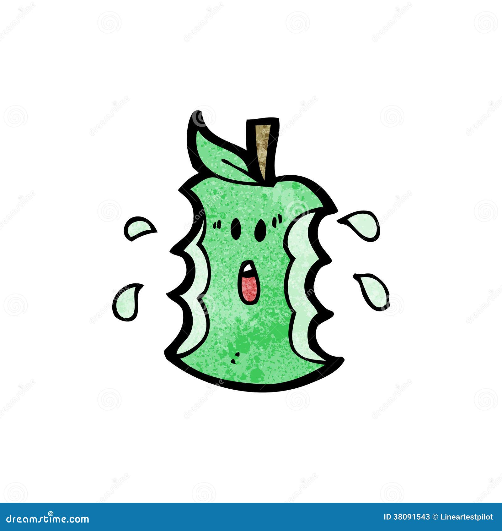 Cartoon bitten apple stock vector. Illustration of hand 38091543