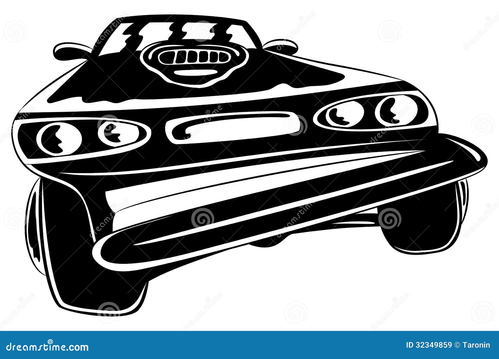 Cartoon black car. stock vector. Illustration of sedan - 32349859
