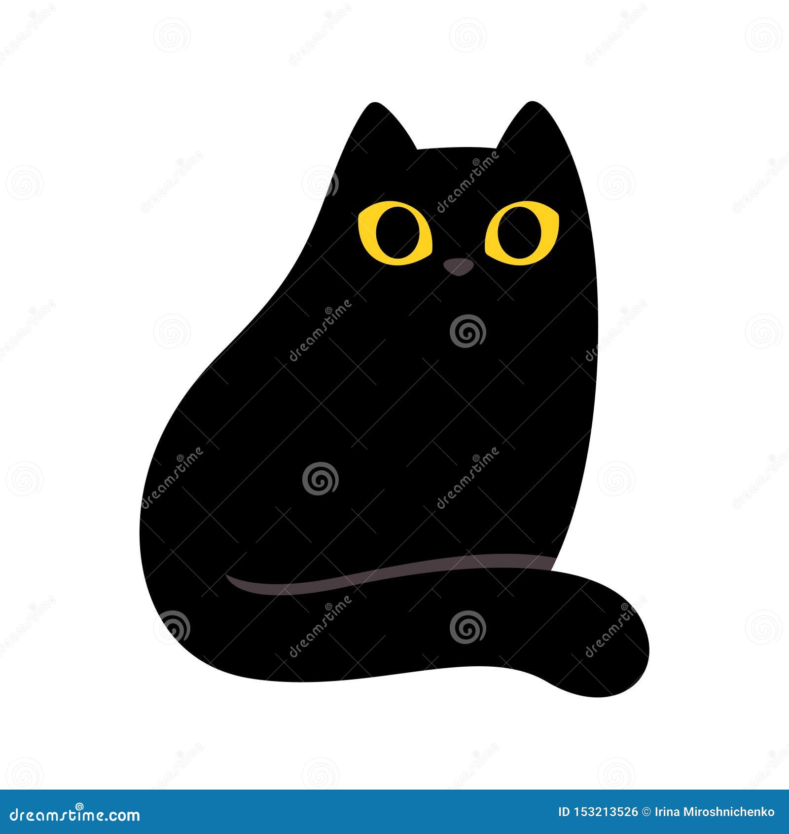 Funny Black Cat. Vector Illustration Stock Vector Image & Art - Alamy