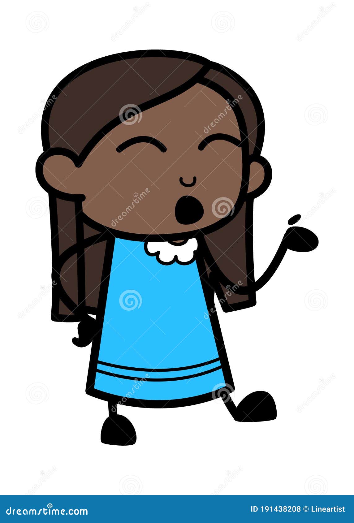 Cartoon Black Girl Speaking Stock Vector - Illustration of girl, speech:  191438208