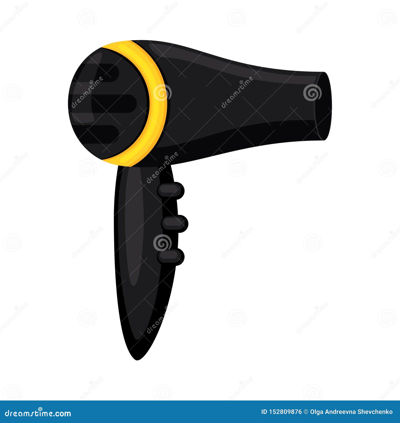 Cartoon black hair dryer stock vector. Illustration of blowdryer