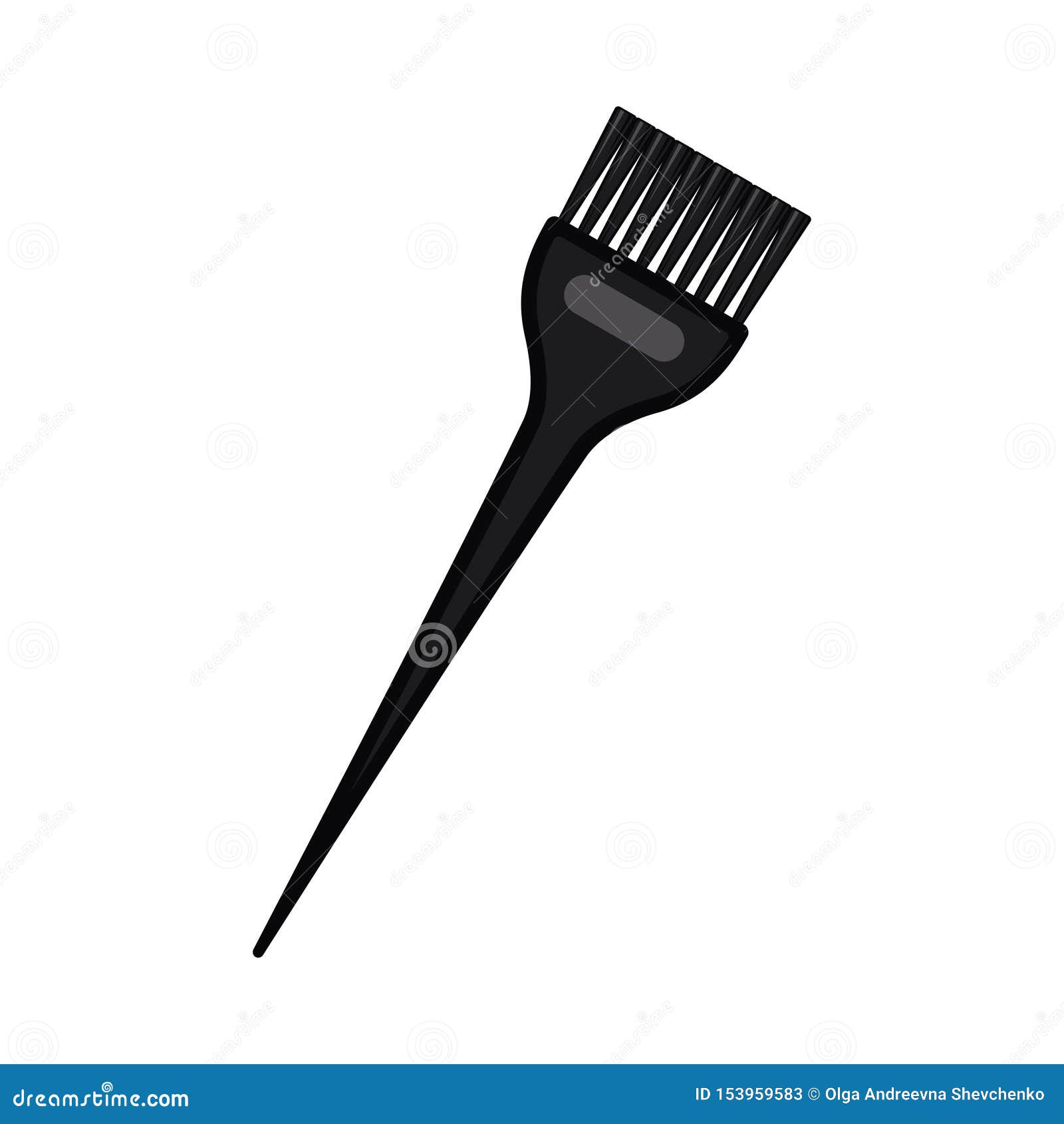 Cartoon Black Hair Dye Brush Stock Vector - Illustration of bristle