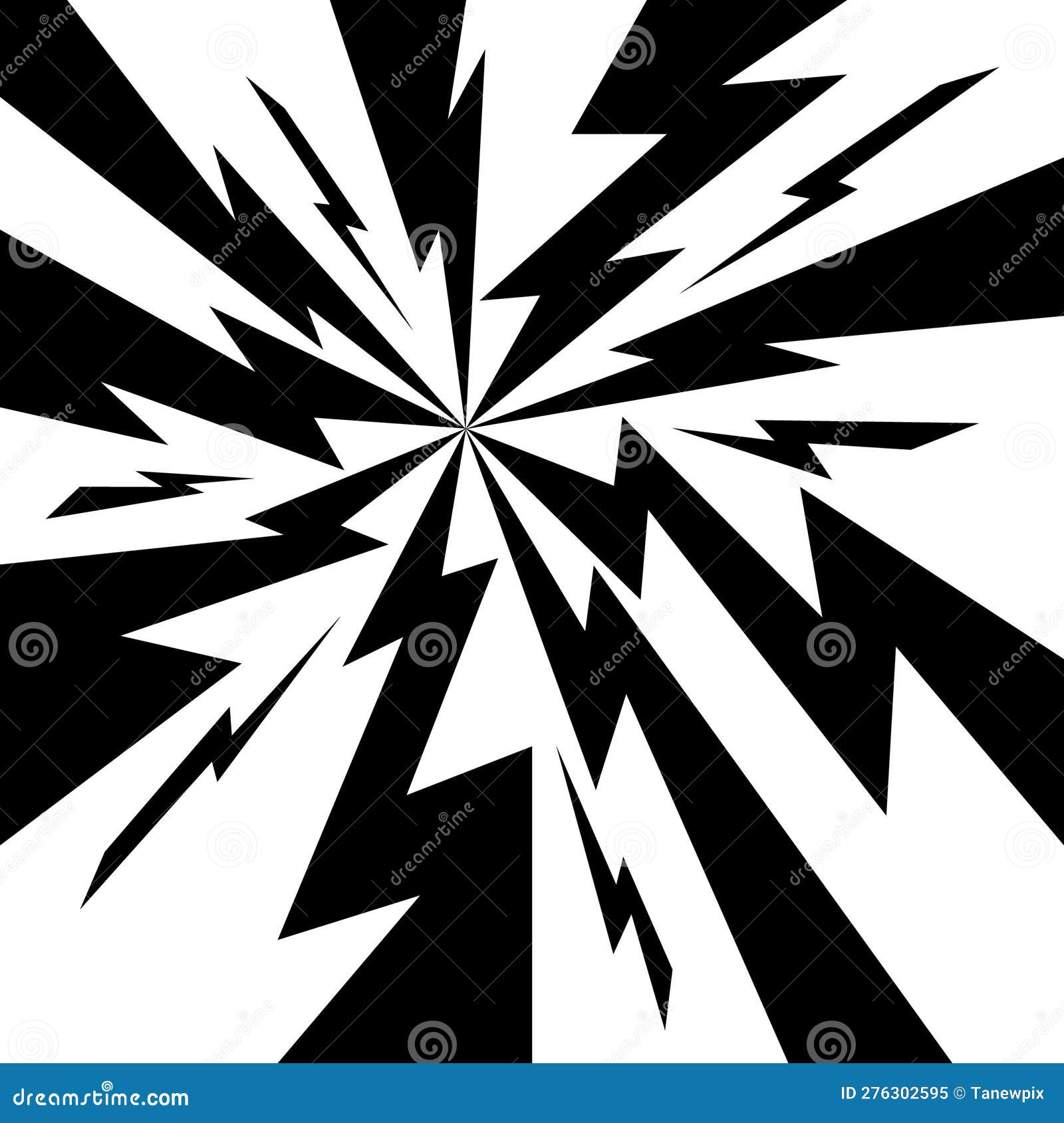 Black Lightning Collection Isolated On White Background Vector
