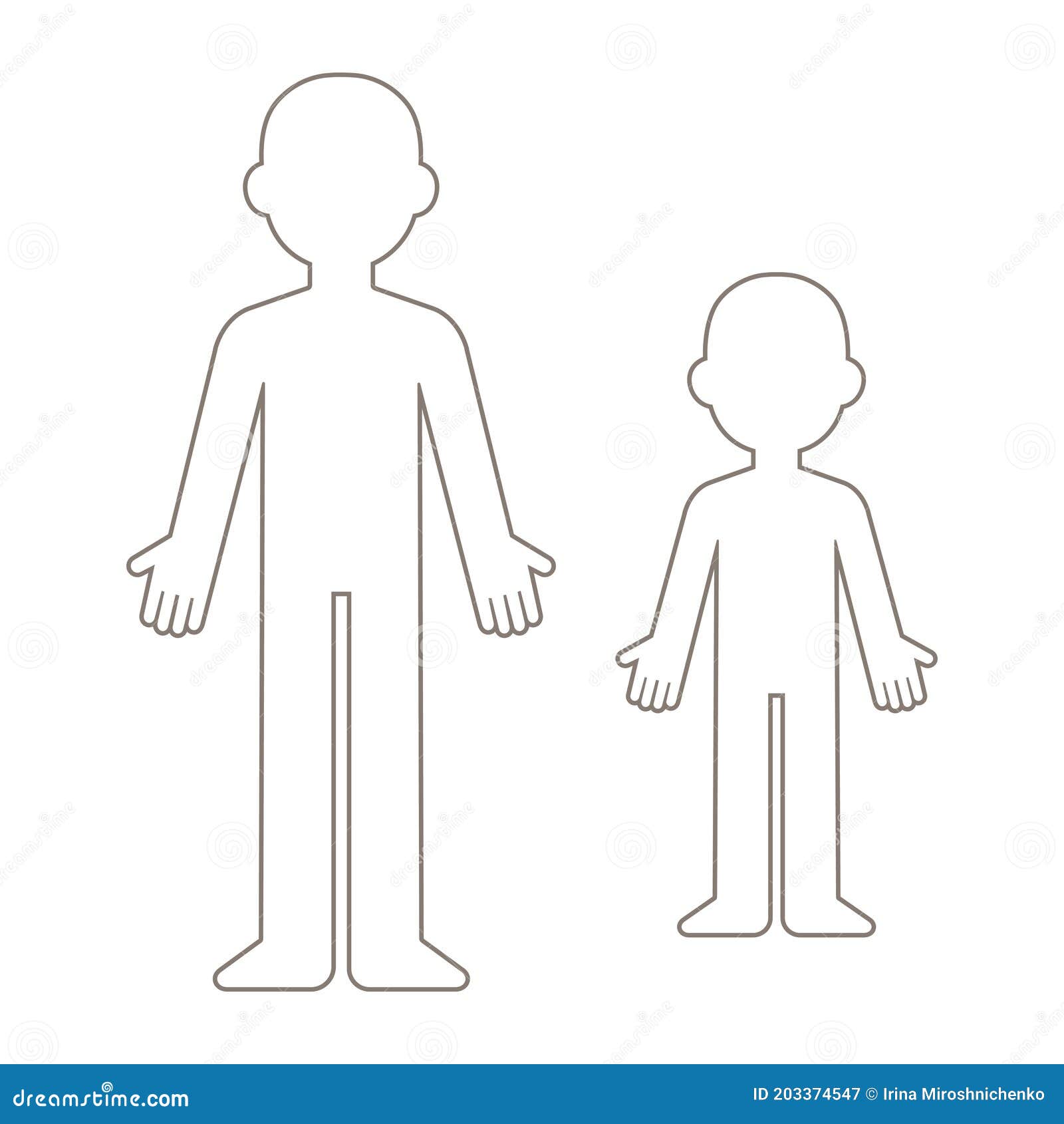 Cartoon Blank Body Template Stock Vector - Illustration of full,  proportions: 203374547