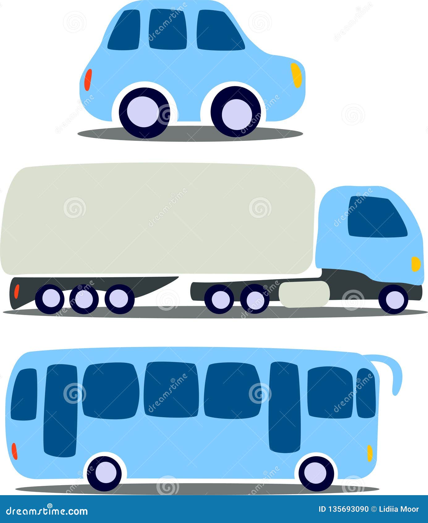 Transport, Blue Car, Truck and Bus Stock Vector - Illustration of passenger, diesel: 135693090 Transport, Blue Car, Truck and Bus Stock Vector - Illustration of passenger, diesel: 135693090