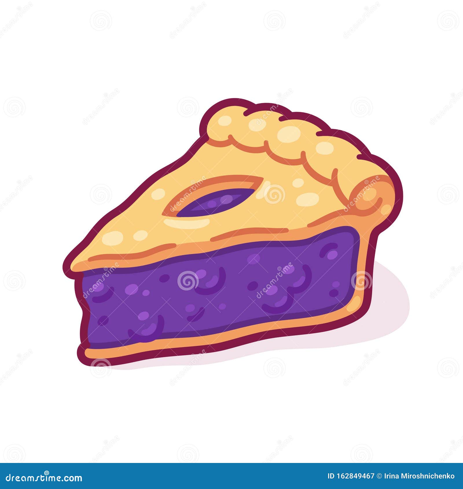 Cartoon Blueberry Pie Slice Stock Vector - Illustration of blueberry,  sweet: 162849467