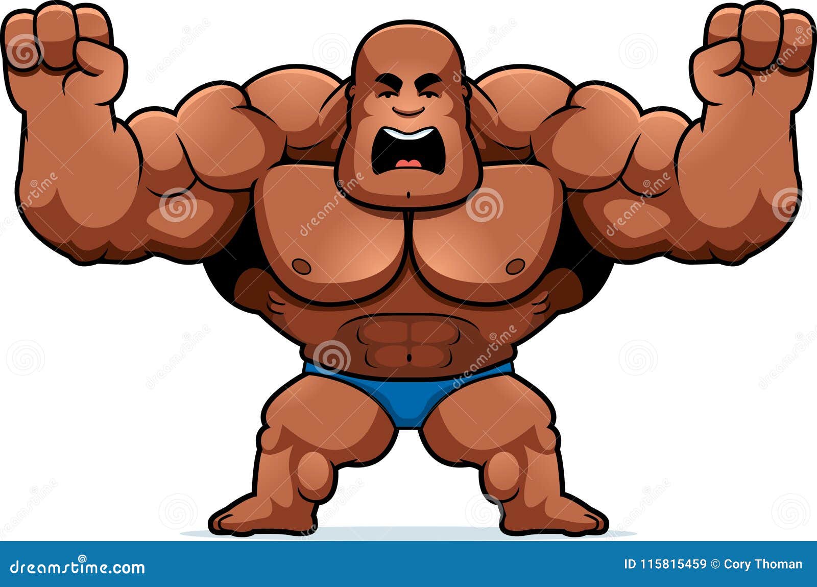 Cartoon Bodybuilder Angry stock vector. Illustration of cartoon - 115815459