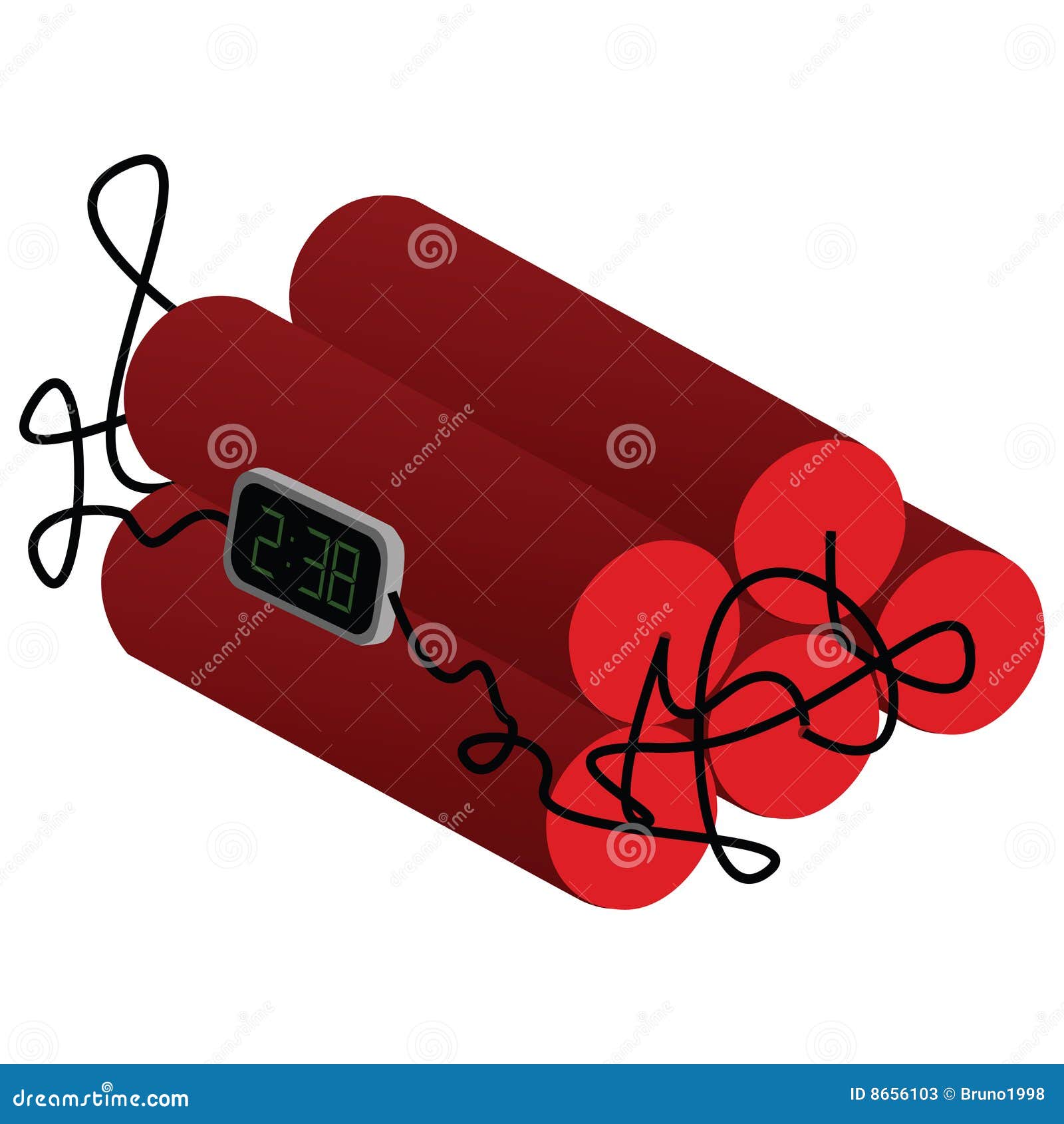 Cartoon bomb stock vector. Illustration of timer, fuse - 8656103